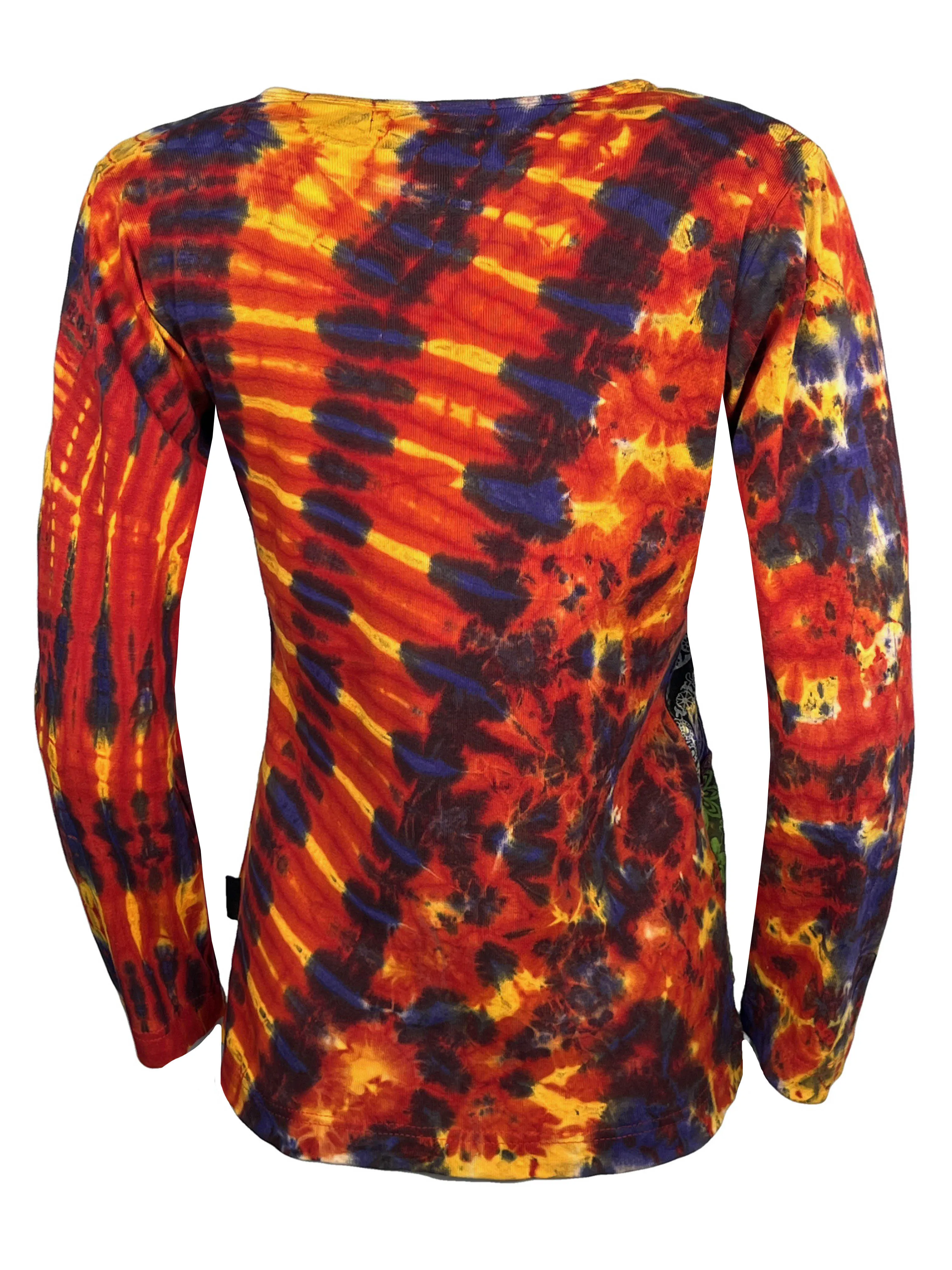 270 / 271 RB Bohemian Knit Tie dye Patched Embroidered Shirt Blouse