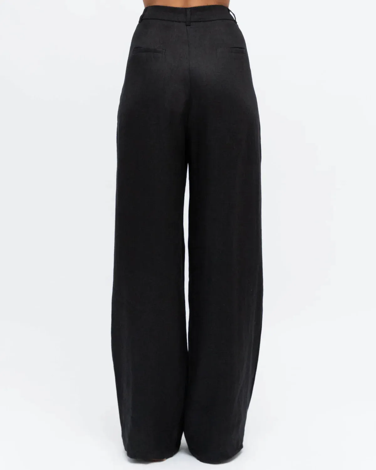 Alani Linen Straight Leg Pants - Black