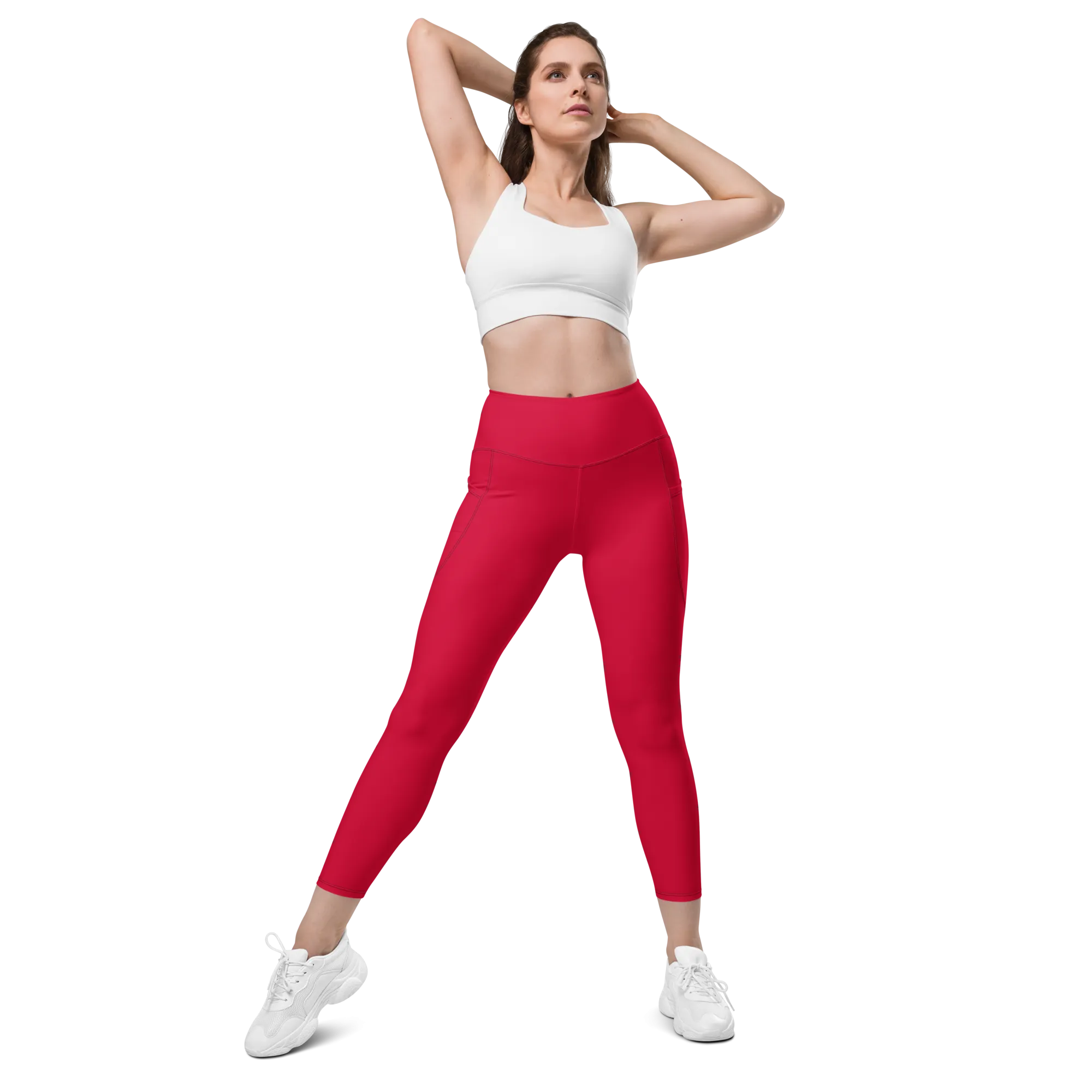 All Red Leggings with pockets
