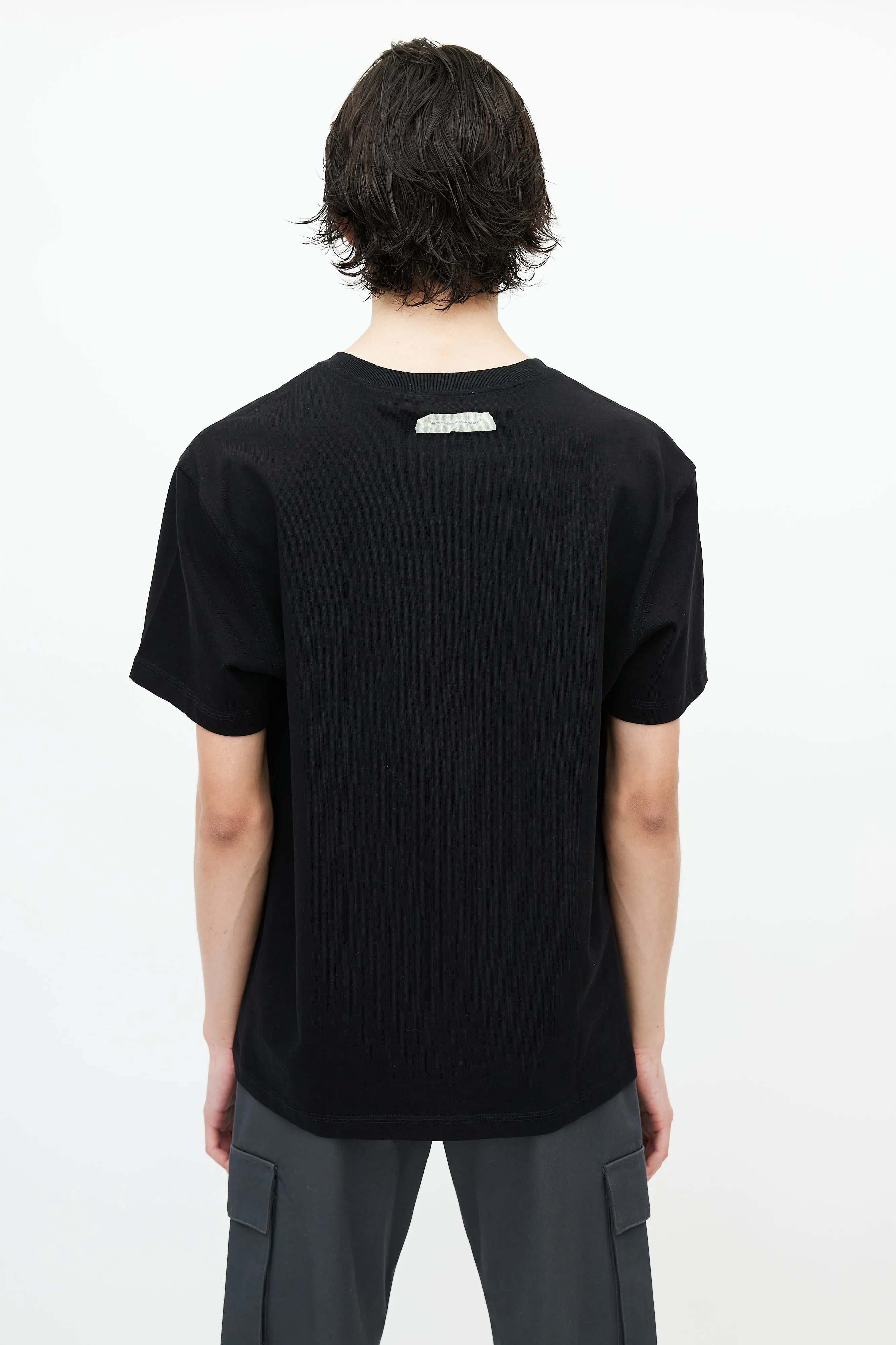 Black Cotton Tape Logo T-Shirt