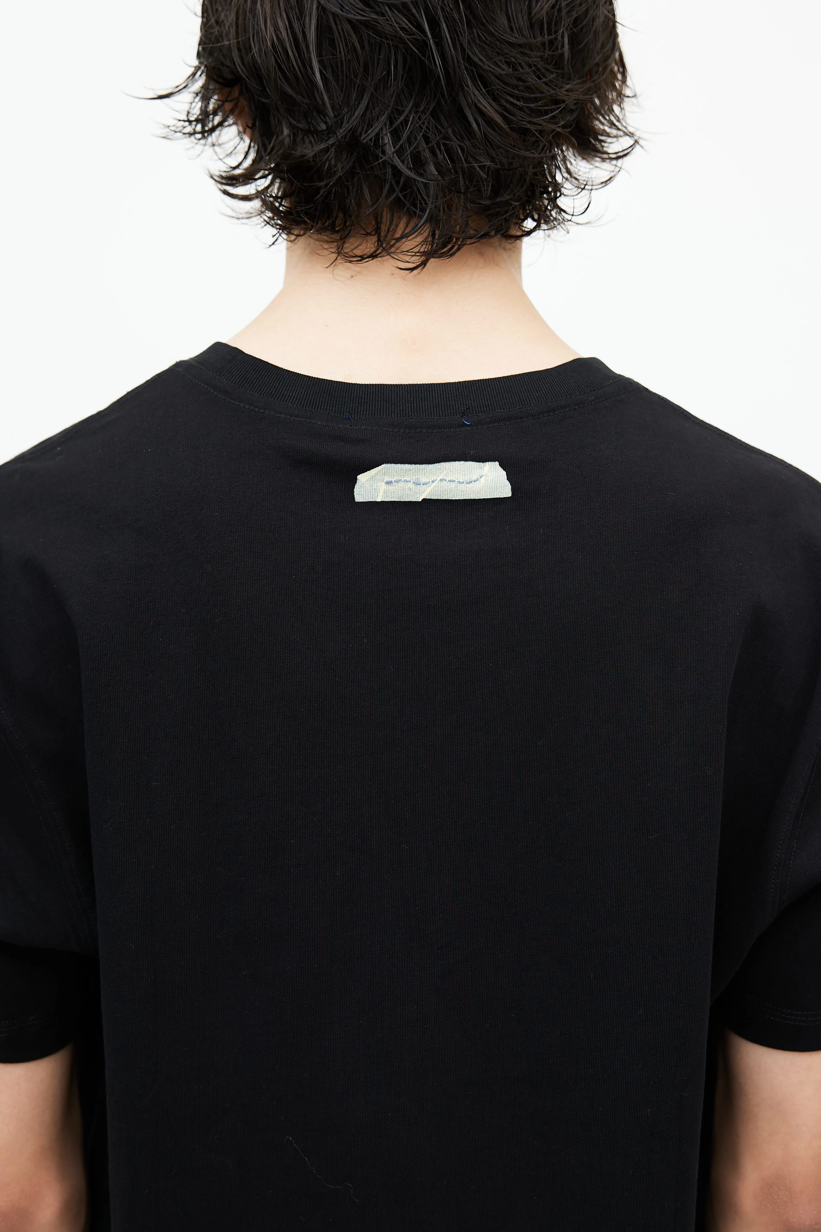 Black Cotton Tape Logo T-Shirt