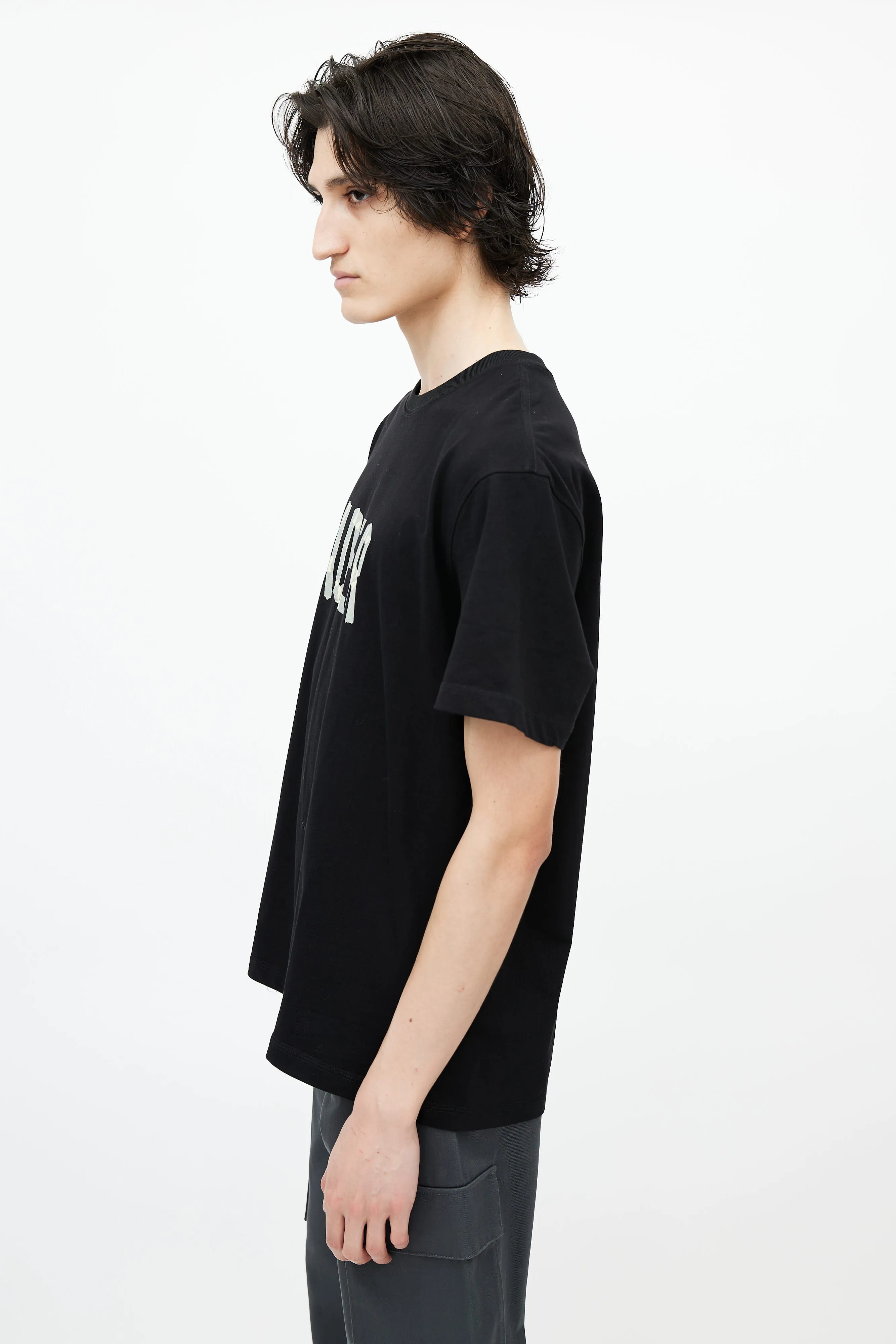 Black Cotton Tape Logo T-Shirt