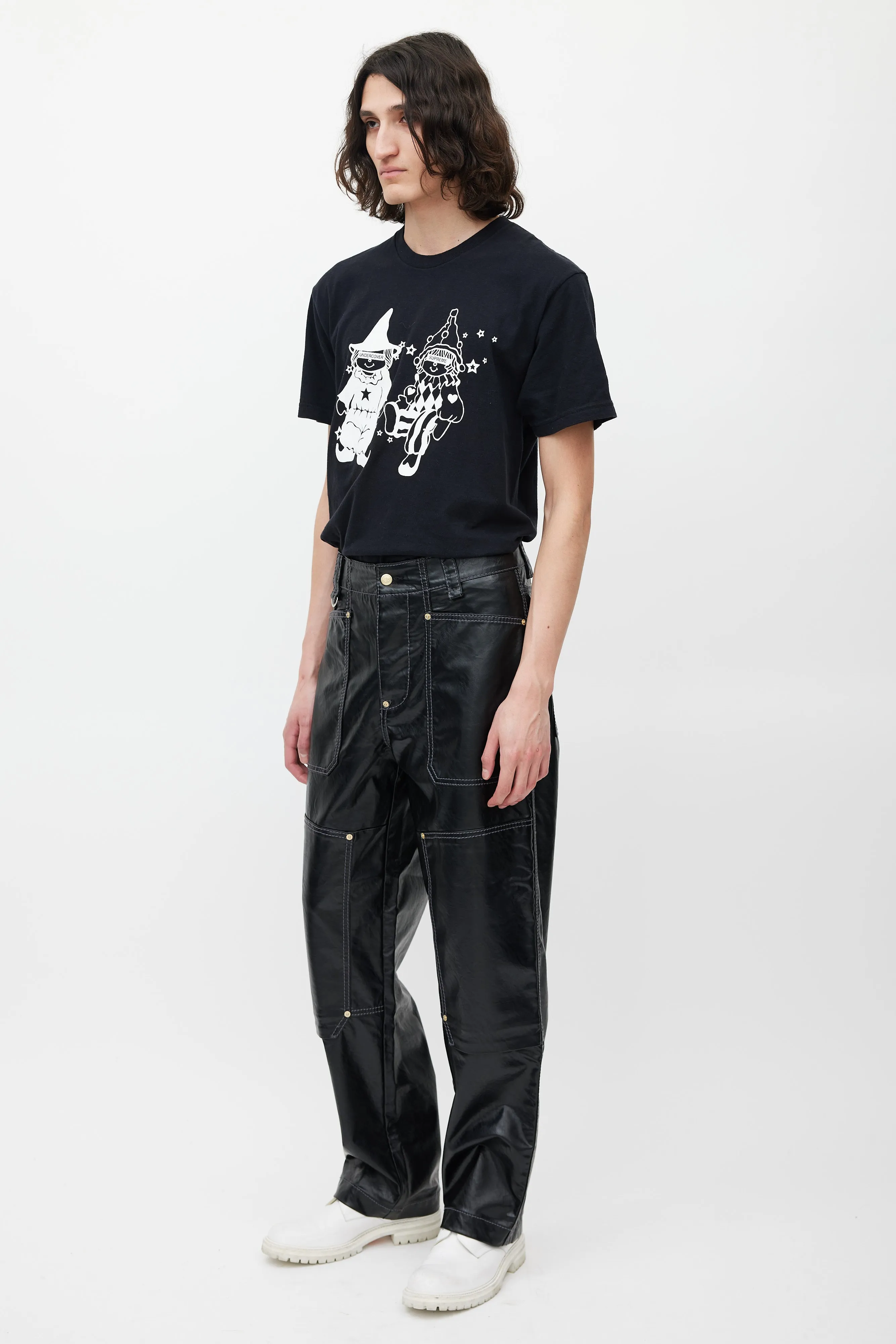 Black Vegan Patent Leather Trouser
