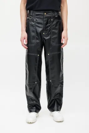 Black Vegan Patent Leather Trouser
