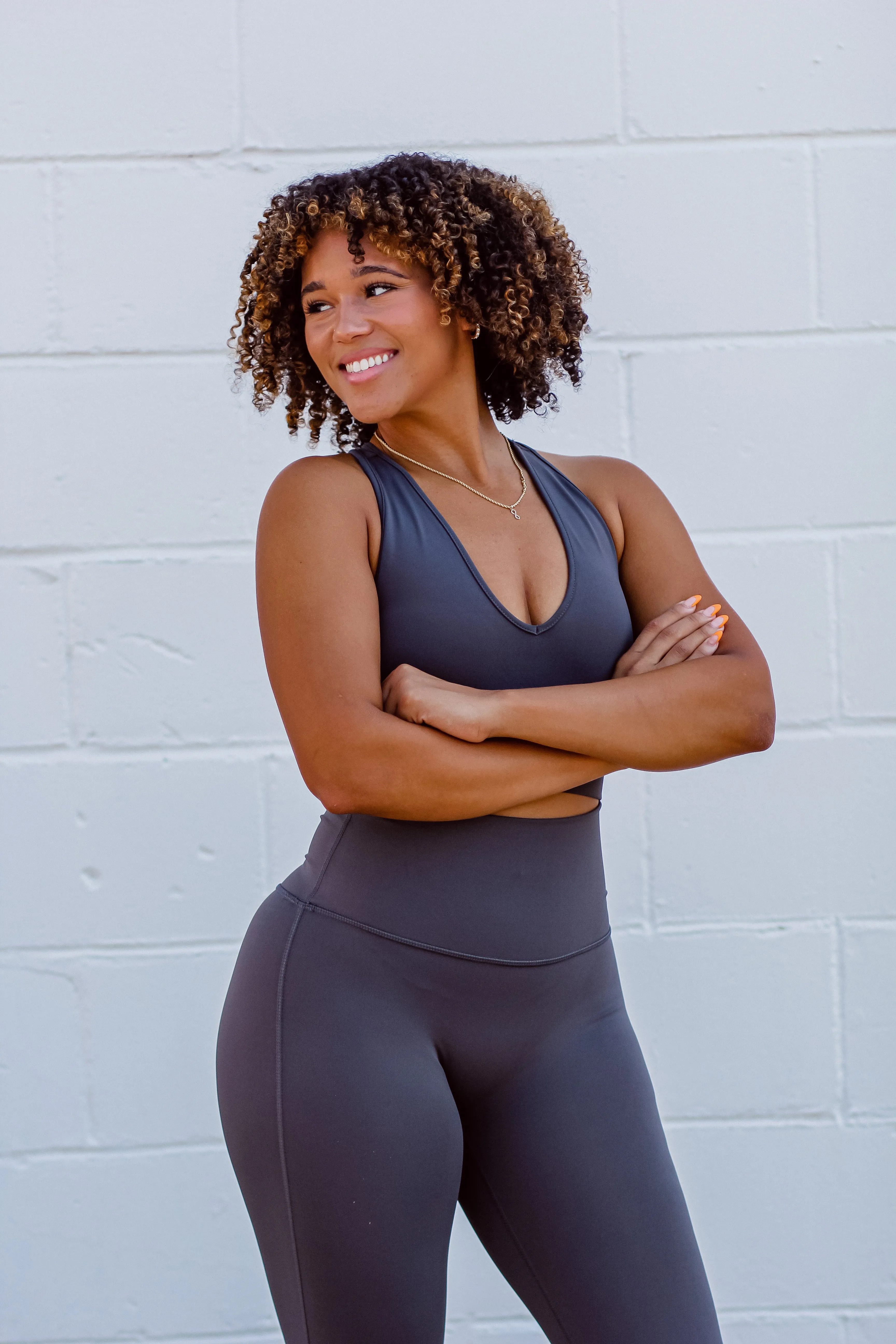 Charcoal Racerback Bra & Legging Set