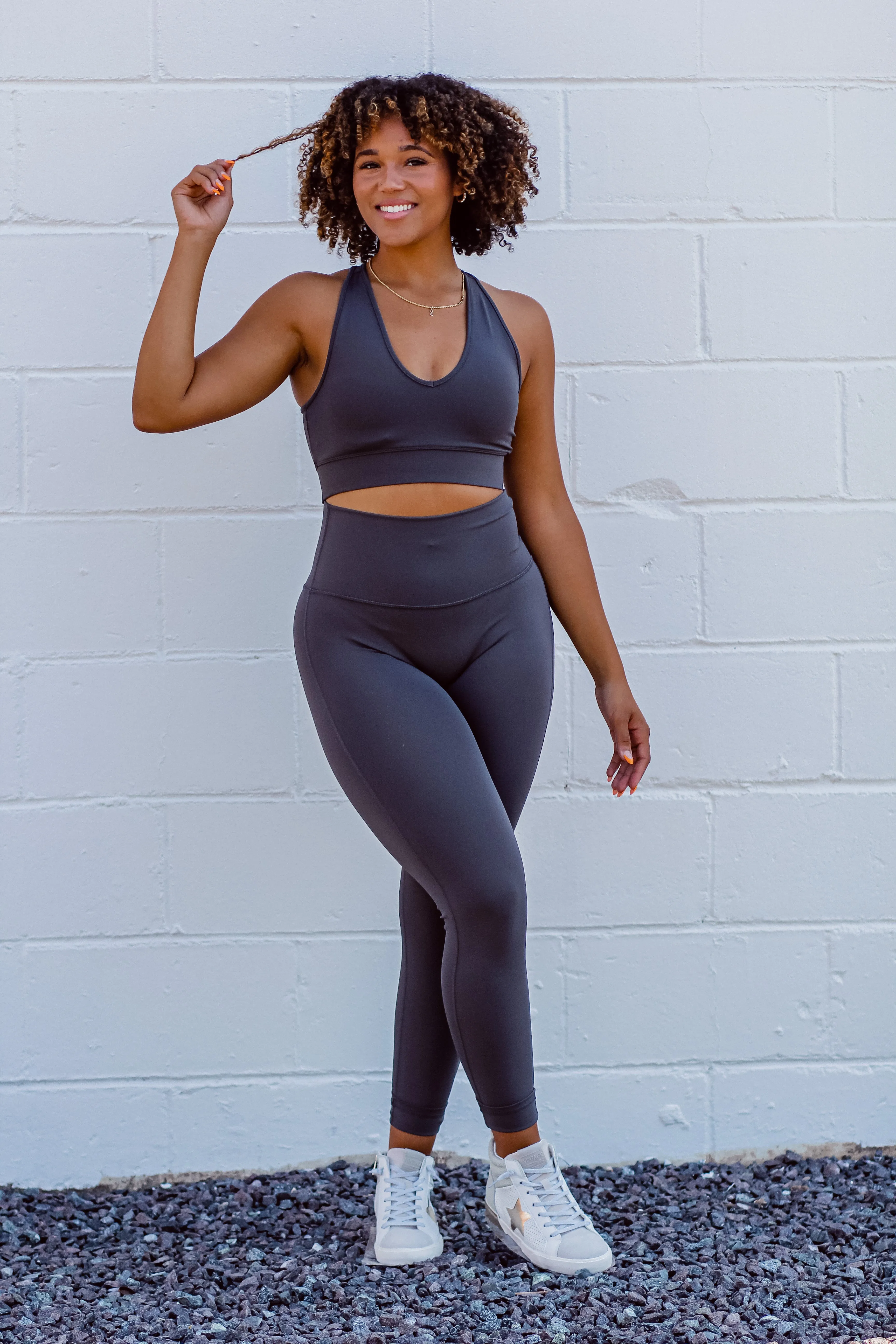 Charcoal Racerback Bra & Legging Set