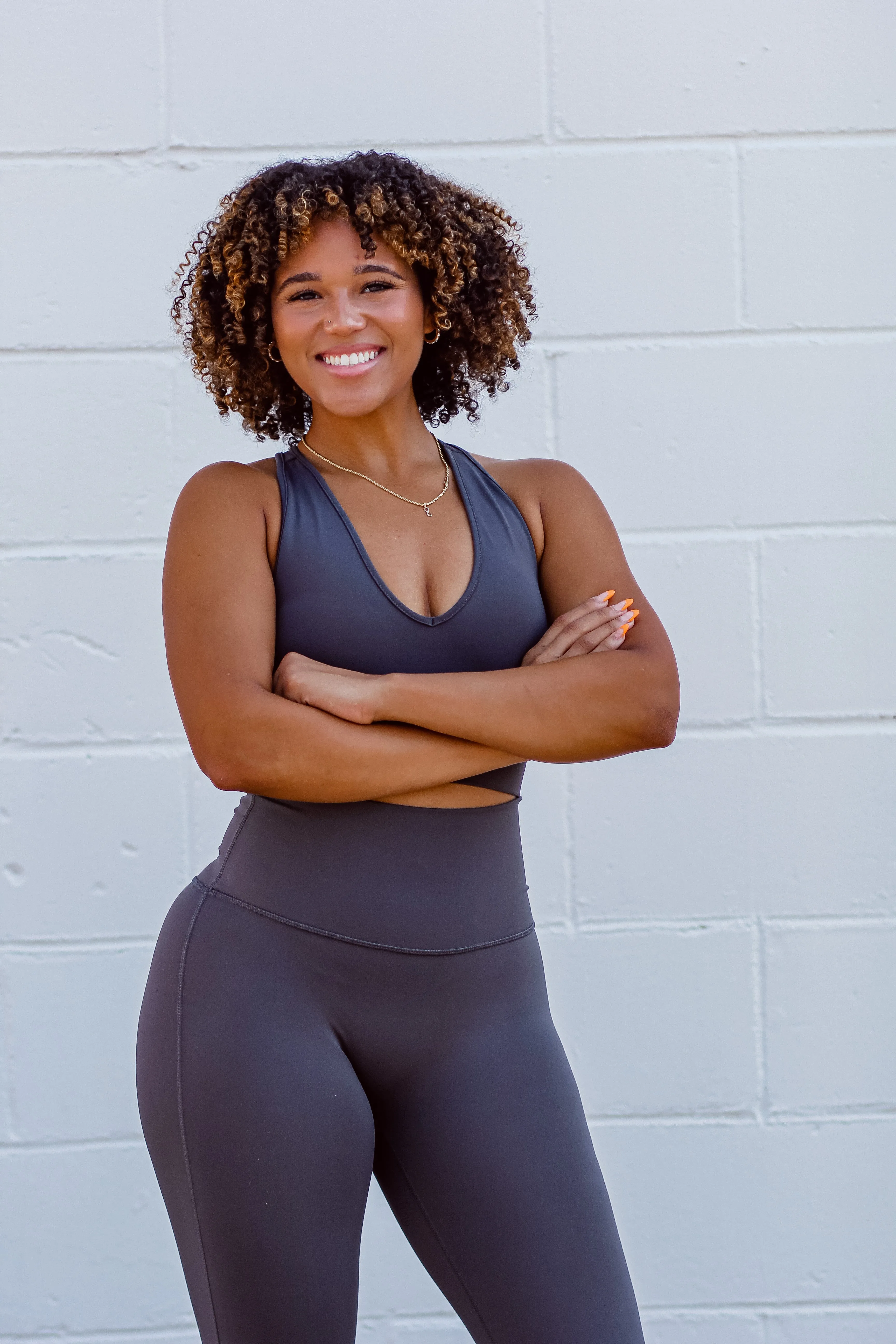 Charcoal Racerback Bra & Legging Set