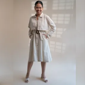 Co-ord Set of Trench Dress & Cropped Jacket | Relaxed Formal Wear
