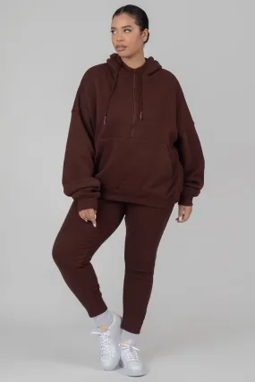 Curve Thick Waistband Ribbed Leggings Coffee