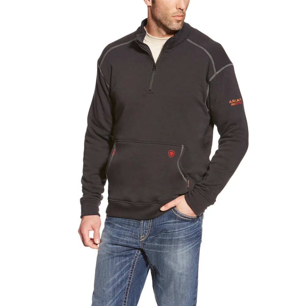 FR POLARTEC 1/4 ZIP FLEECE TOP - 001-Black | Ariat 10015949