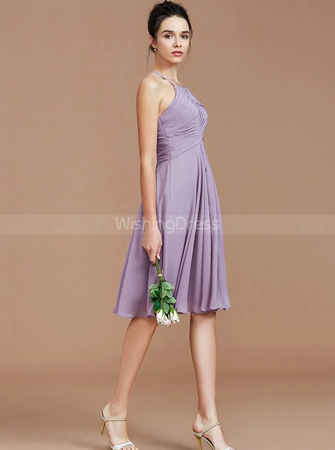 Halter Bridesmaid Dresses,Short Bridesmaid Dress,Empire Bridesmaid Dress,BD00259