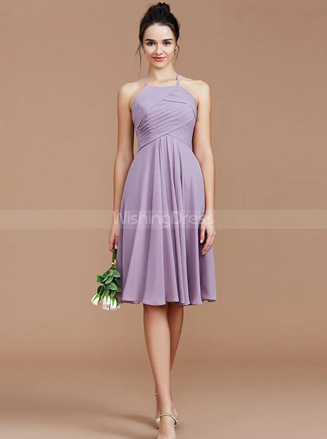 Halter Bridesmaid Dresses,Short Bridesmaid Dress,Empire Bridesmaid Dress,BD00259
