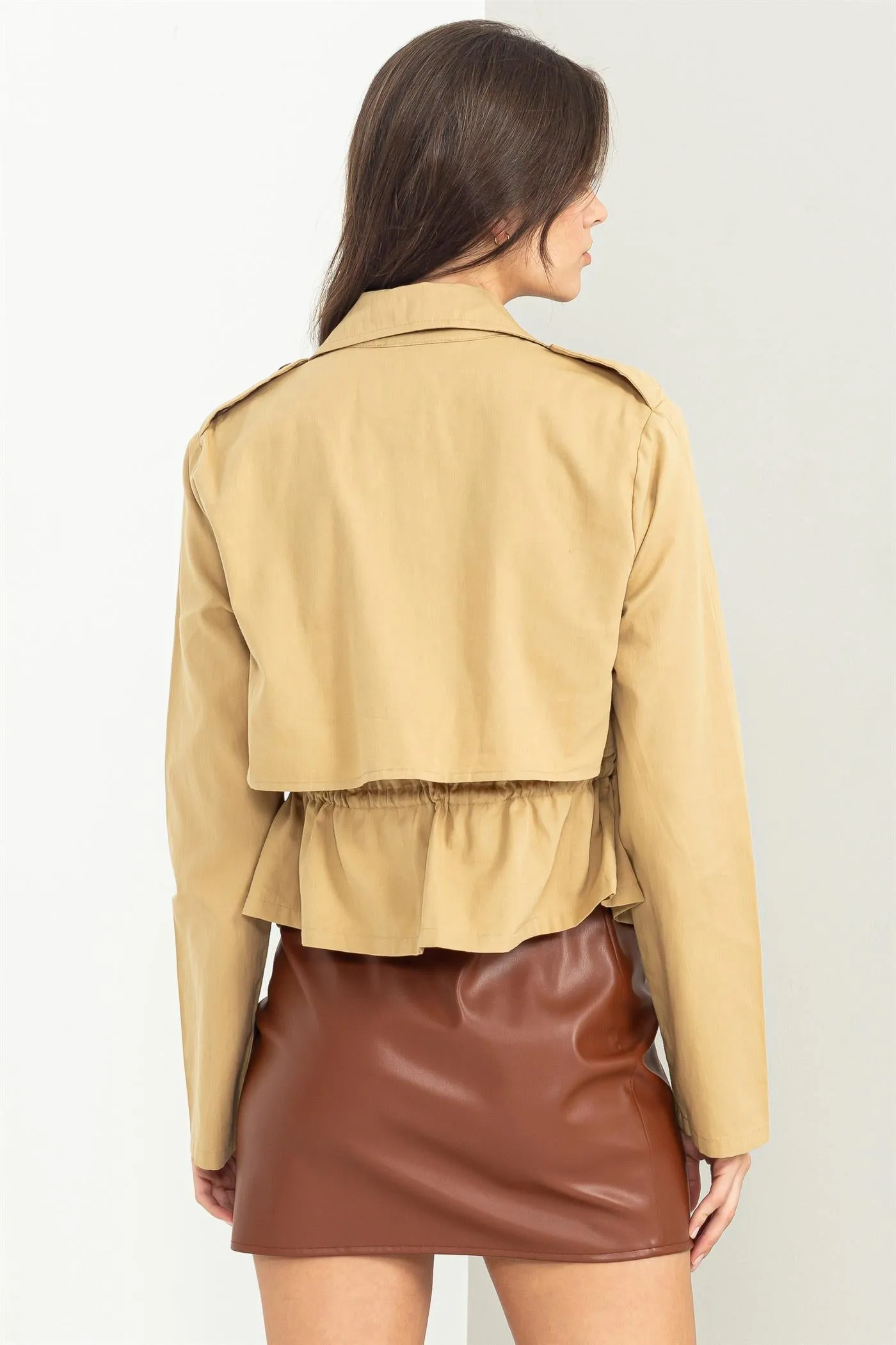 HF23F617-SHORT TRENCH JACKET