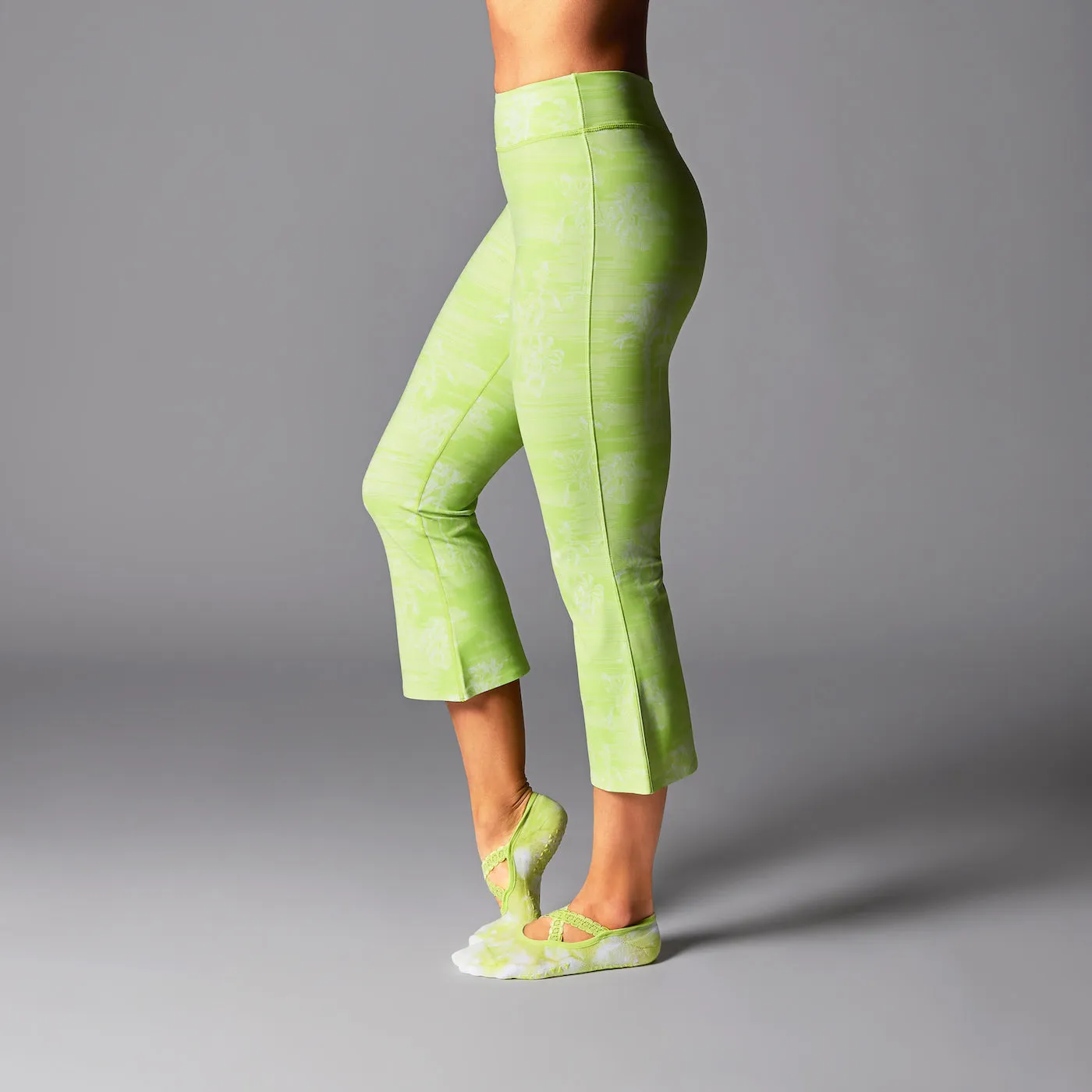High Waisted Crop Flare Leggings