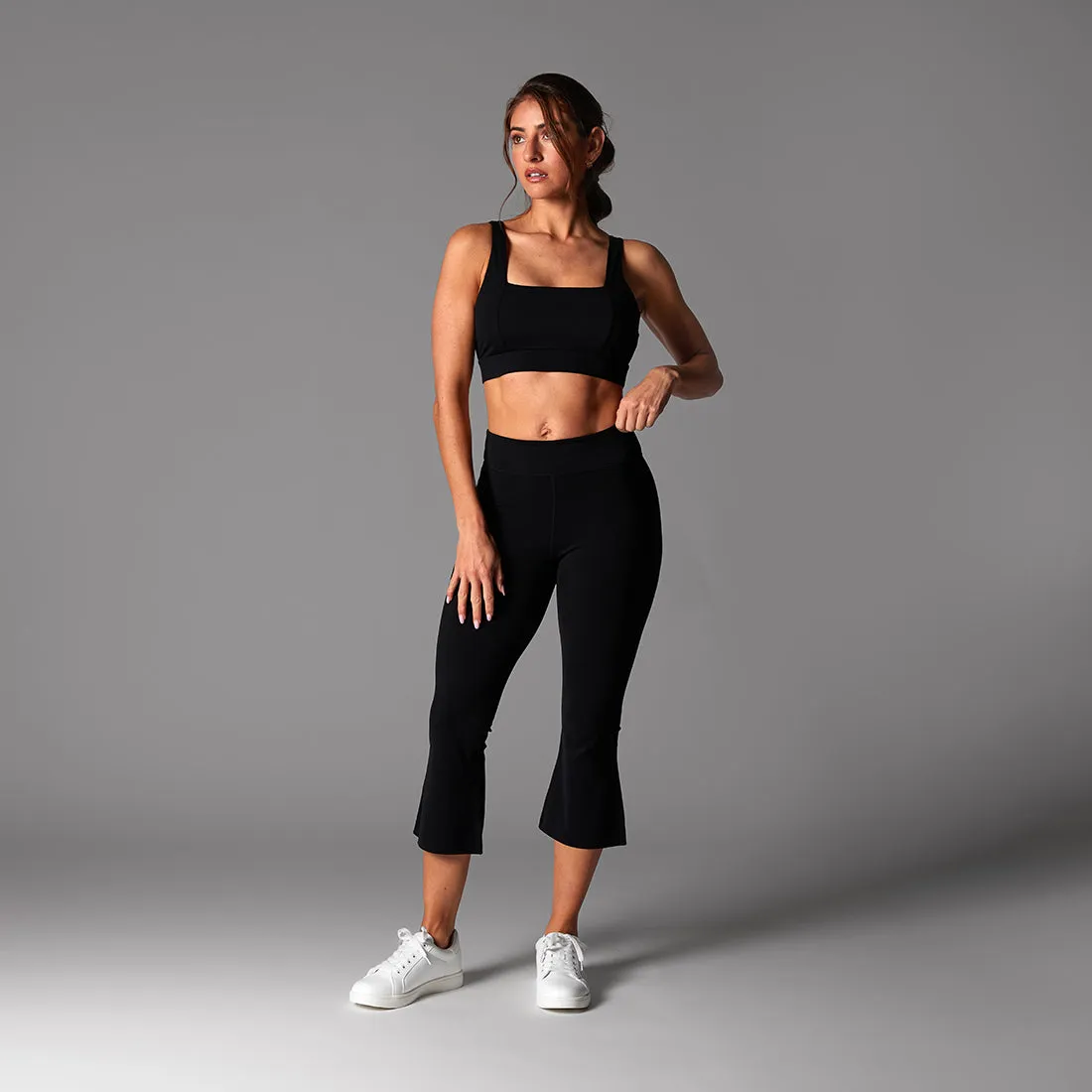 High Waisted Crop Flare Leggings