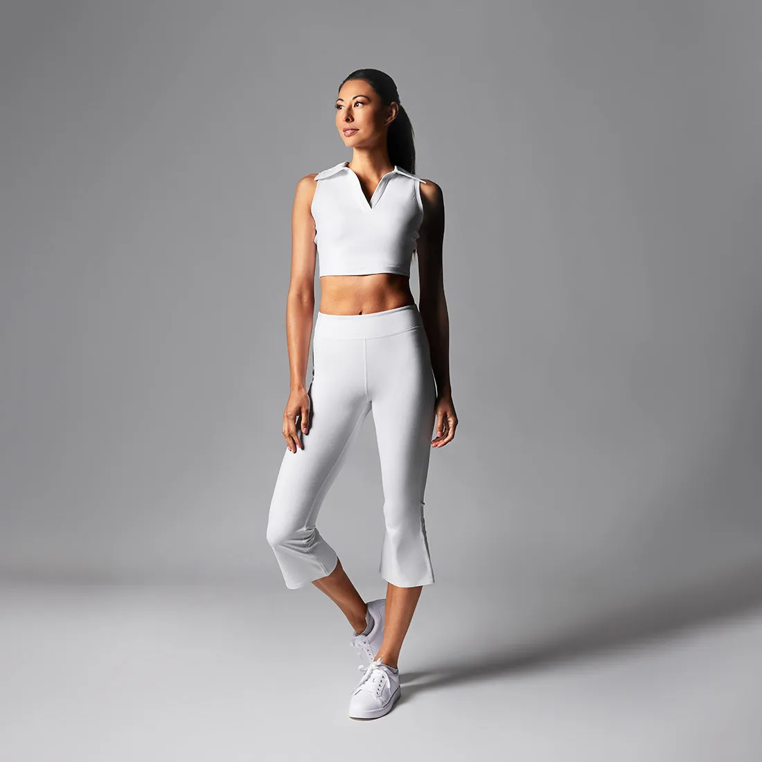 High Waisted Crop Flare Leggings