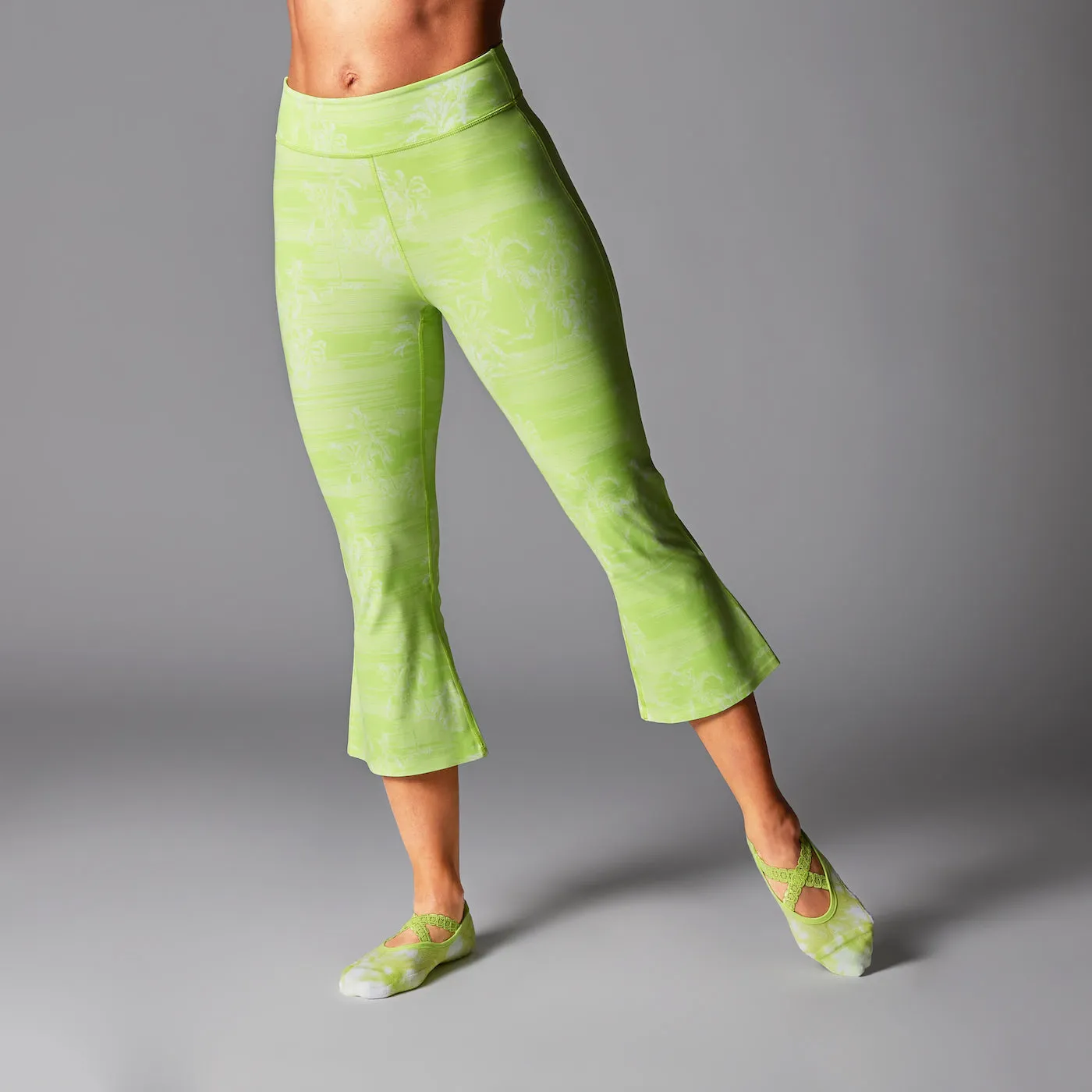 High Waisted Crop Flare Leggings