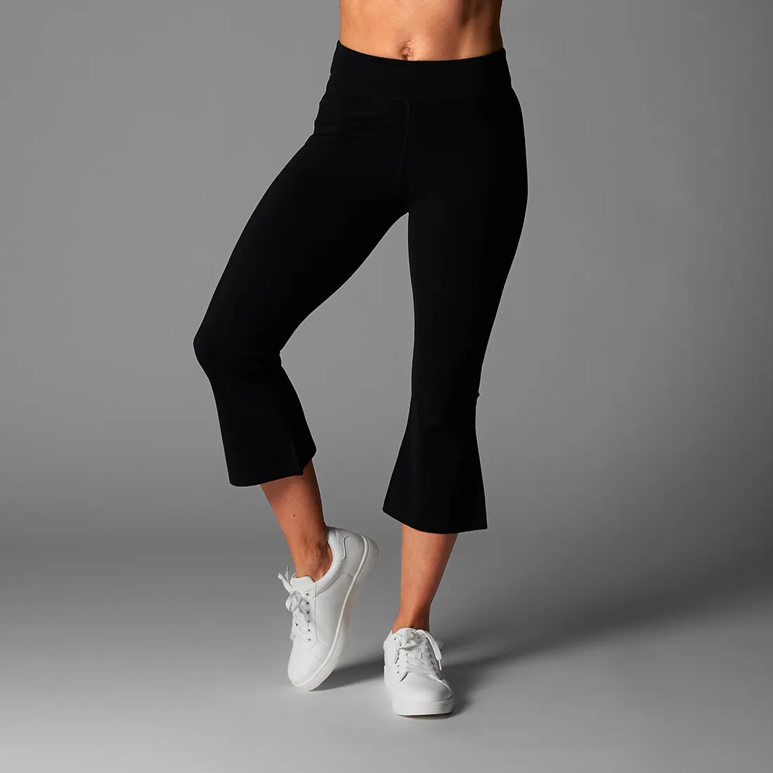 High Waisted Crop Flare Leggings