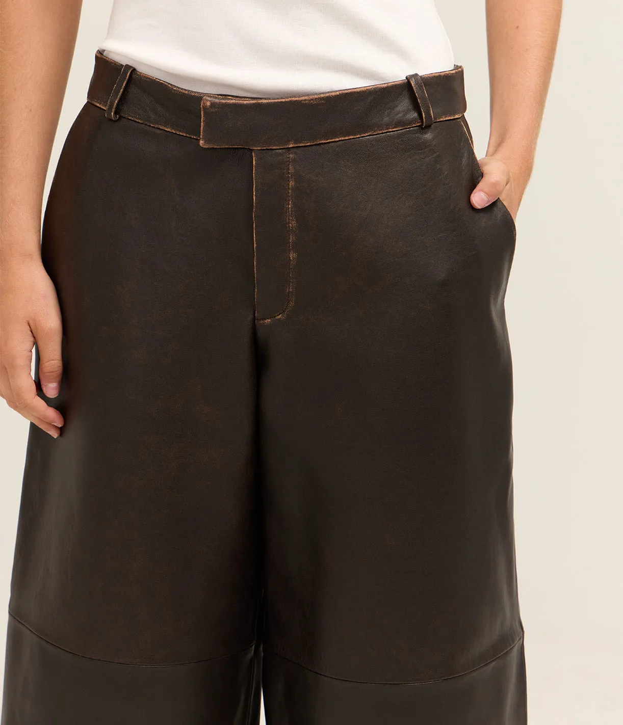 Jina Lamb Vintage Shorts in Brown