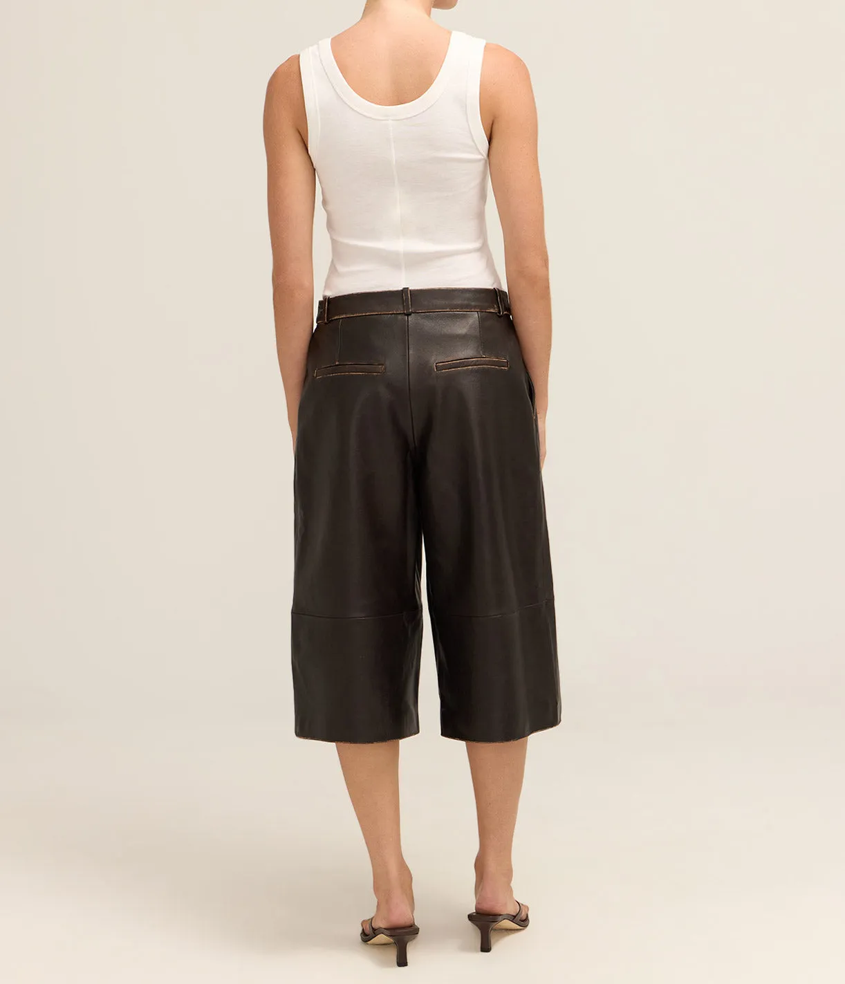 Jina Lamb Vintage Shorts in Brown