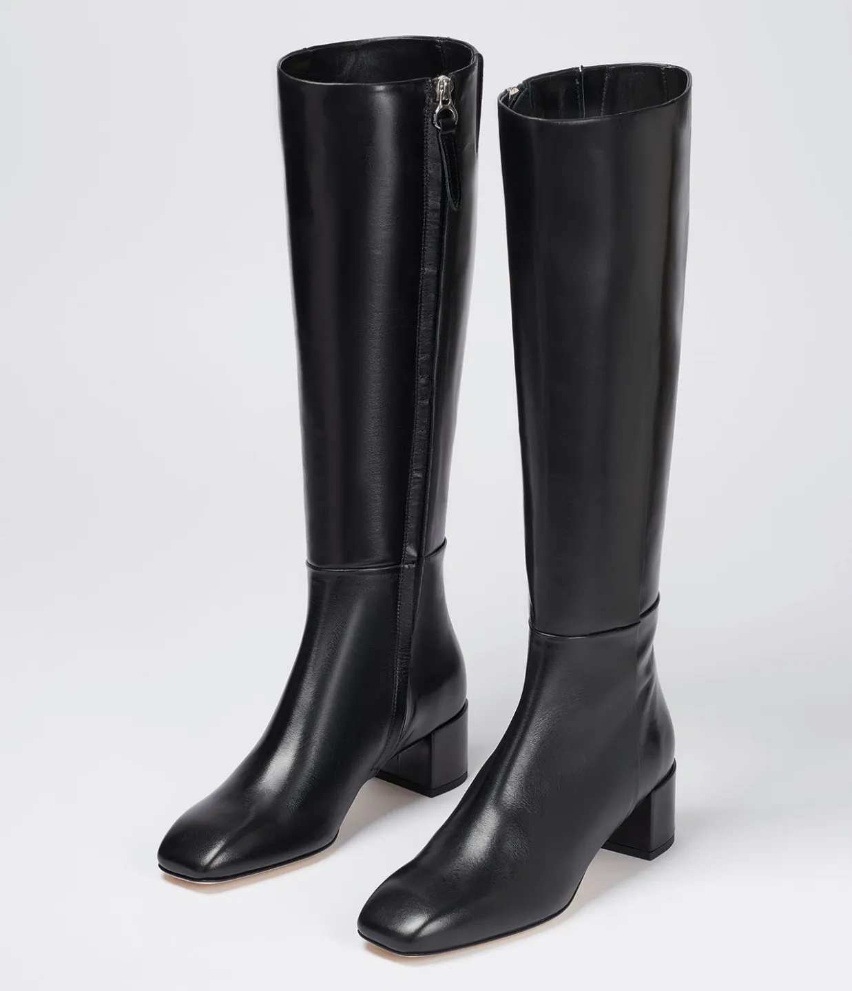 Laura Calf Leather Boot in Black