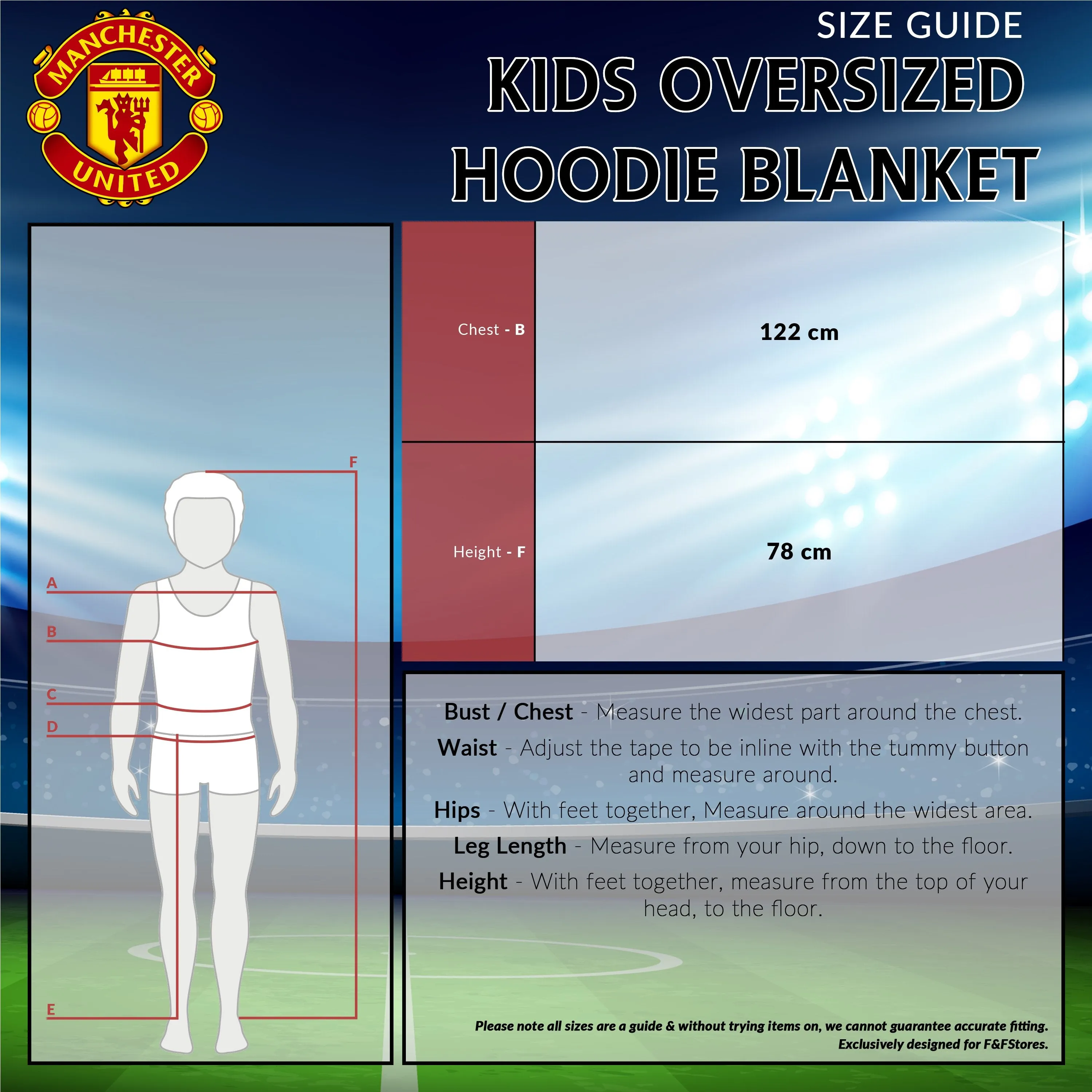Manchester United Red Oversized Poncho for Kids