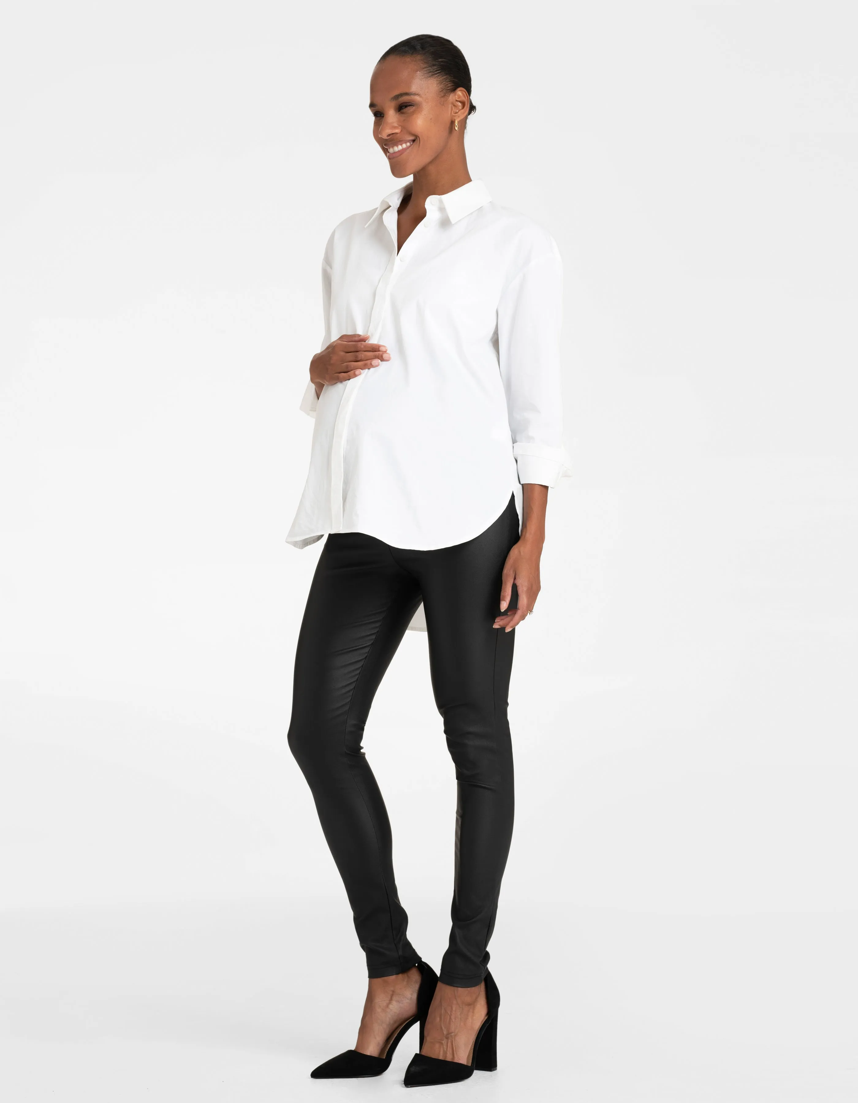 Matt Coated Maternity Leggings