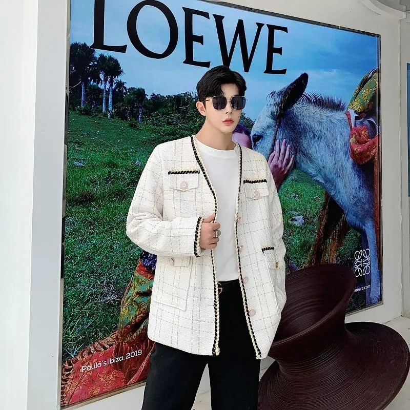 Men's Autumn Casual Loose Plaid Blazer