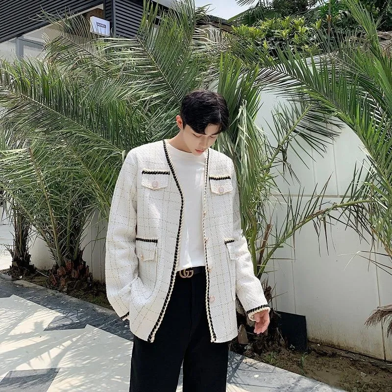 Men's Autumn Casual Loose Plaid Blazer