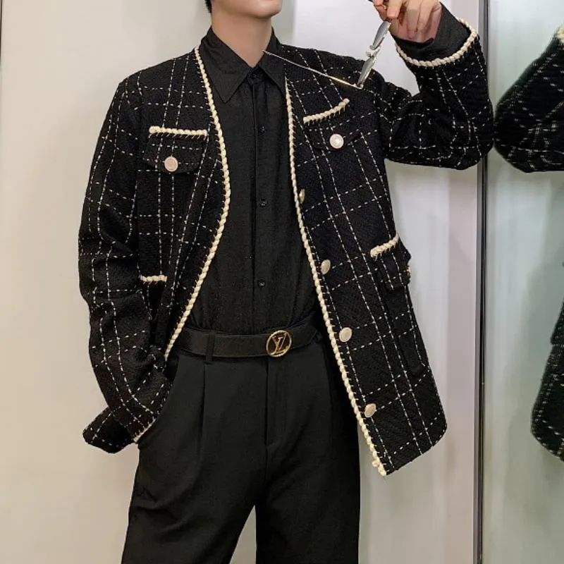 Men's Autumn Casual Loose Plaid Blazer
