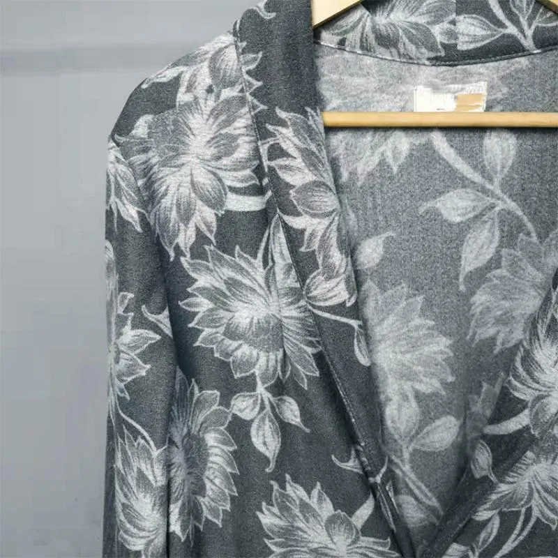 Men's Autumn Thin Blazer With Floral Print