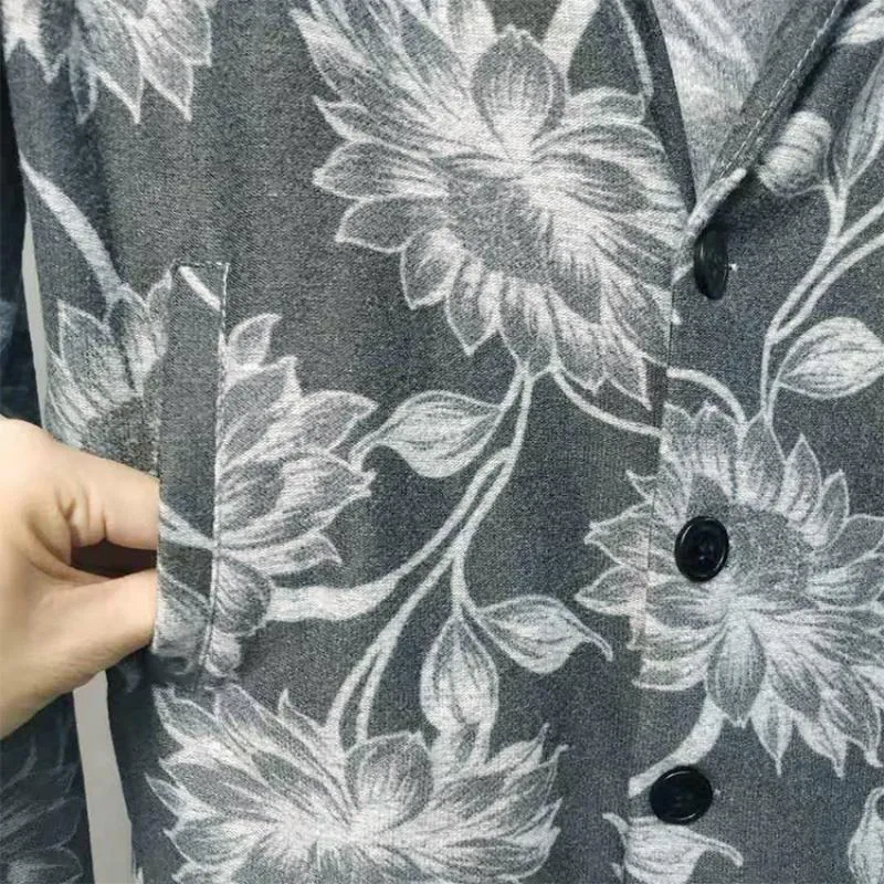 Men's Autumn Thin Blazer With Floral Print