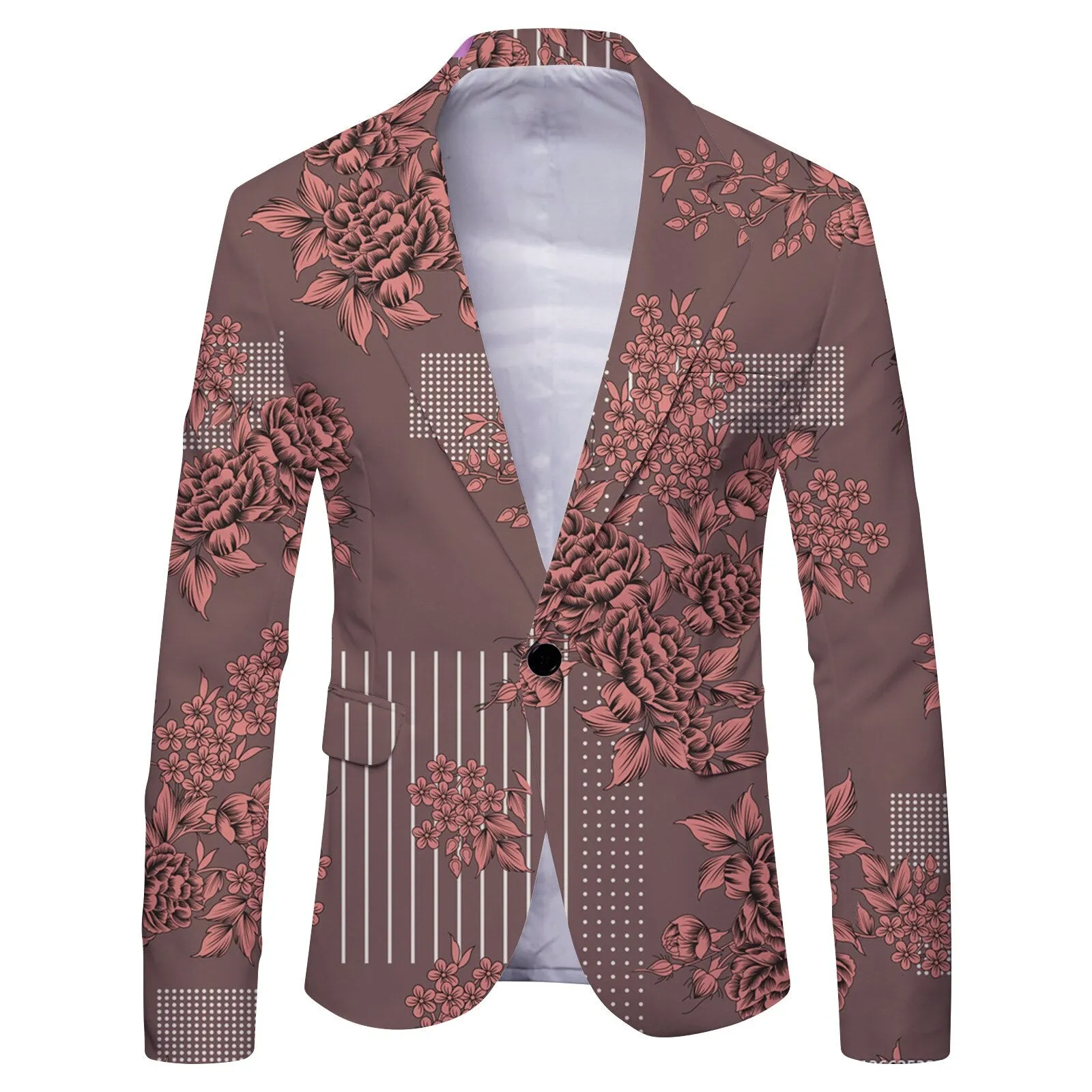 Mens Casual  Check Print Blazer
