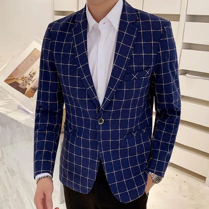 Men's Casual Plaid Blazer | Plus Size