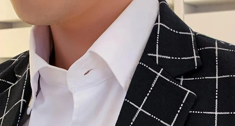 Men's Casual Plaid Blazer | Plus Size