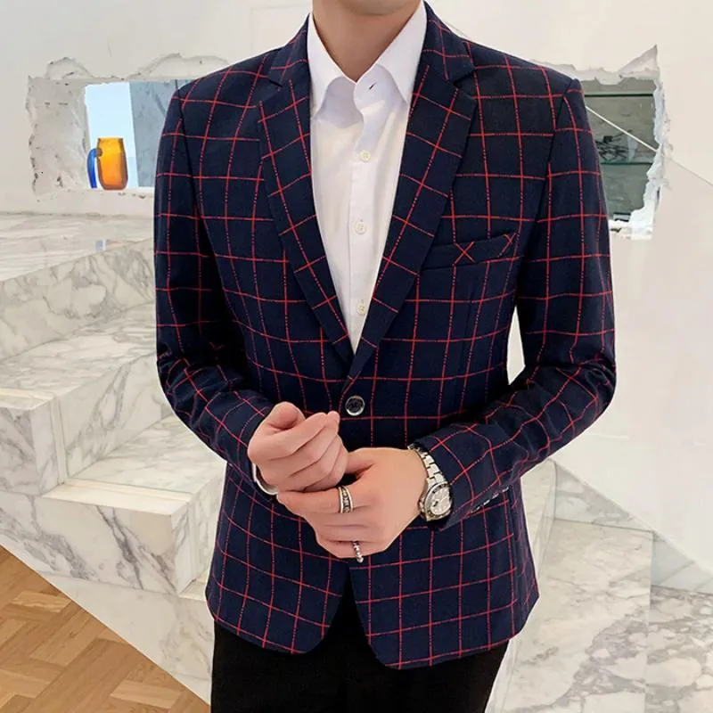 Men's Casual Plaid Blazer | Plus Size