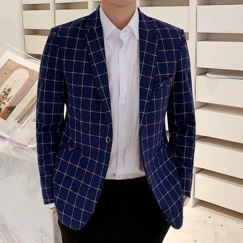 Men's Casual Plaid Blazer | Plus Size
