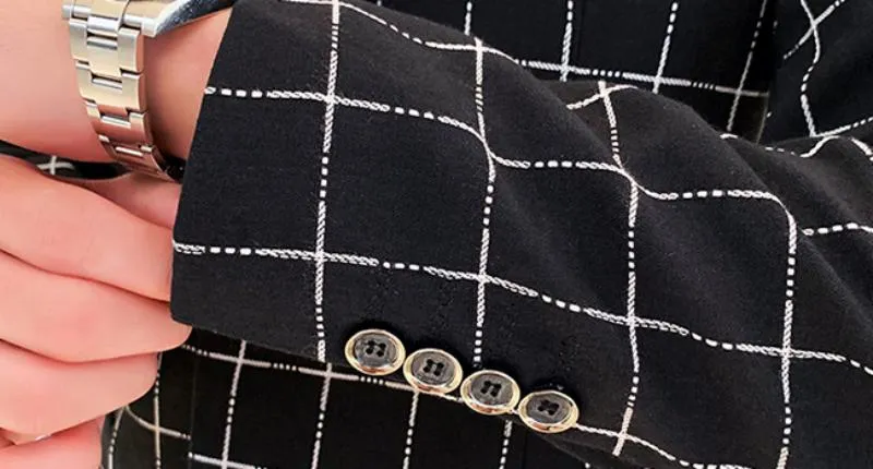 Men's Casual Plaid Blazer | Plus Size