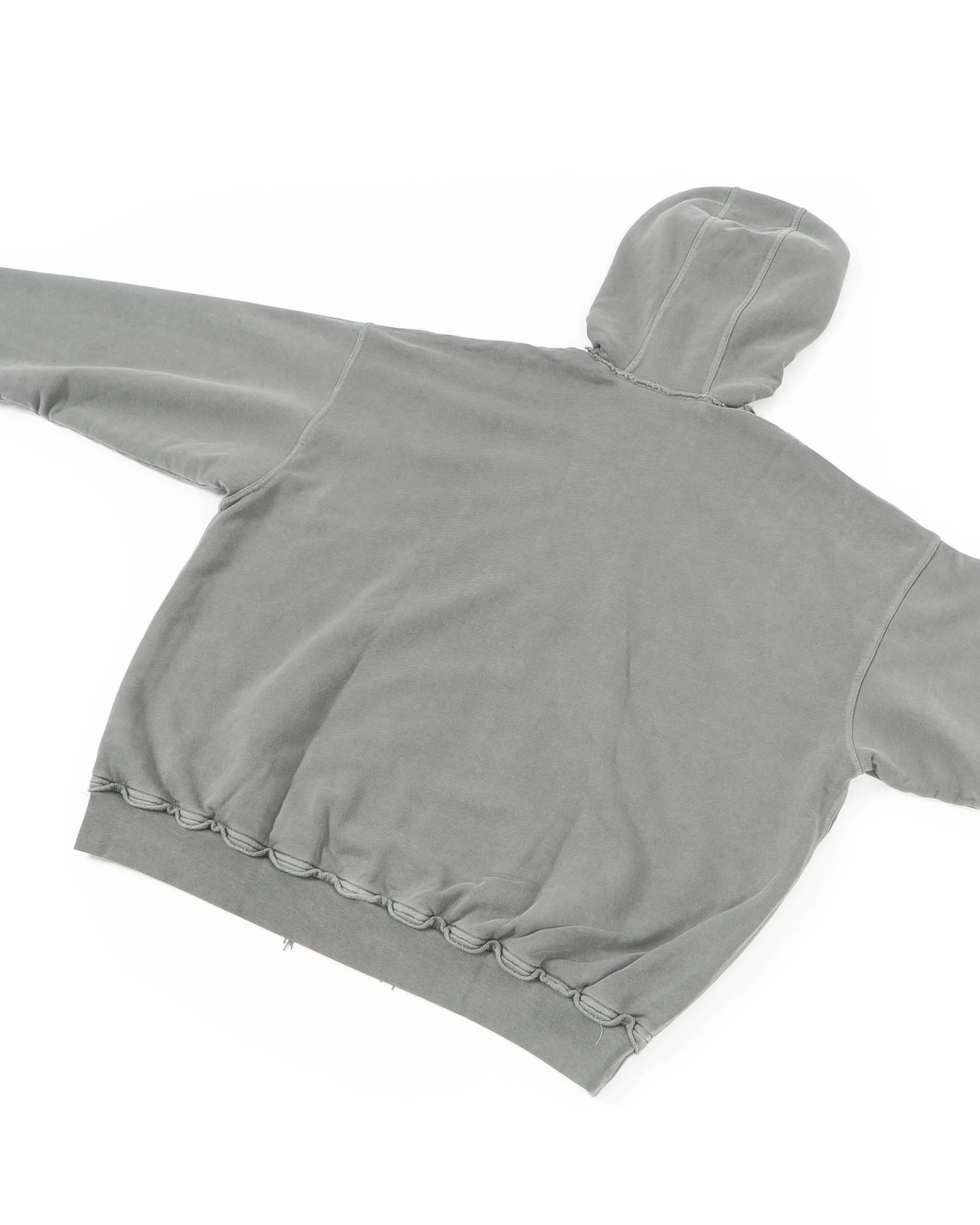 Oversized Double Layer Hoodie in Washed Grey Perth Cotton
