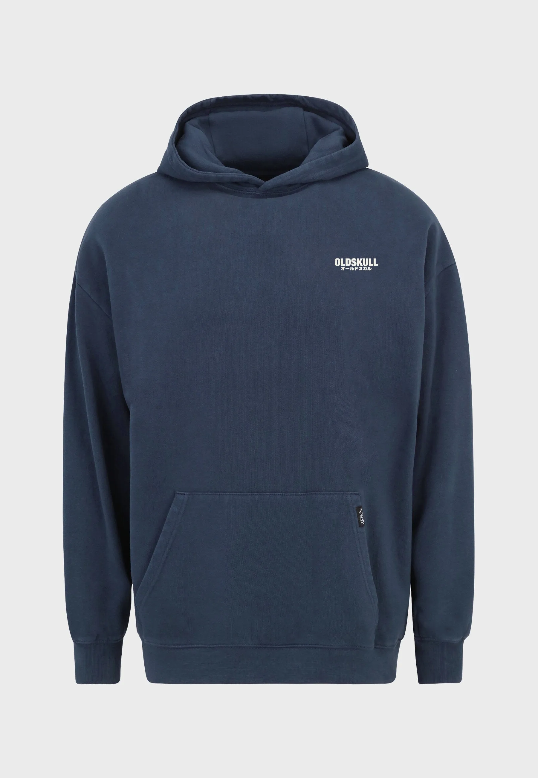 Oversized spectral-reflective Logo Garment Dyed Hoodie Navy Blue