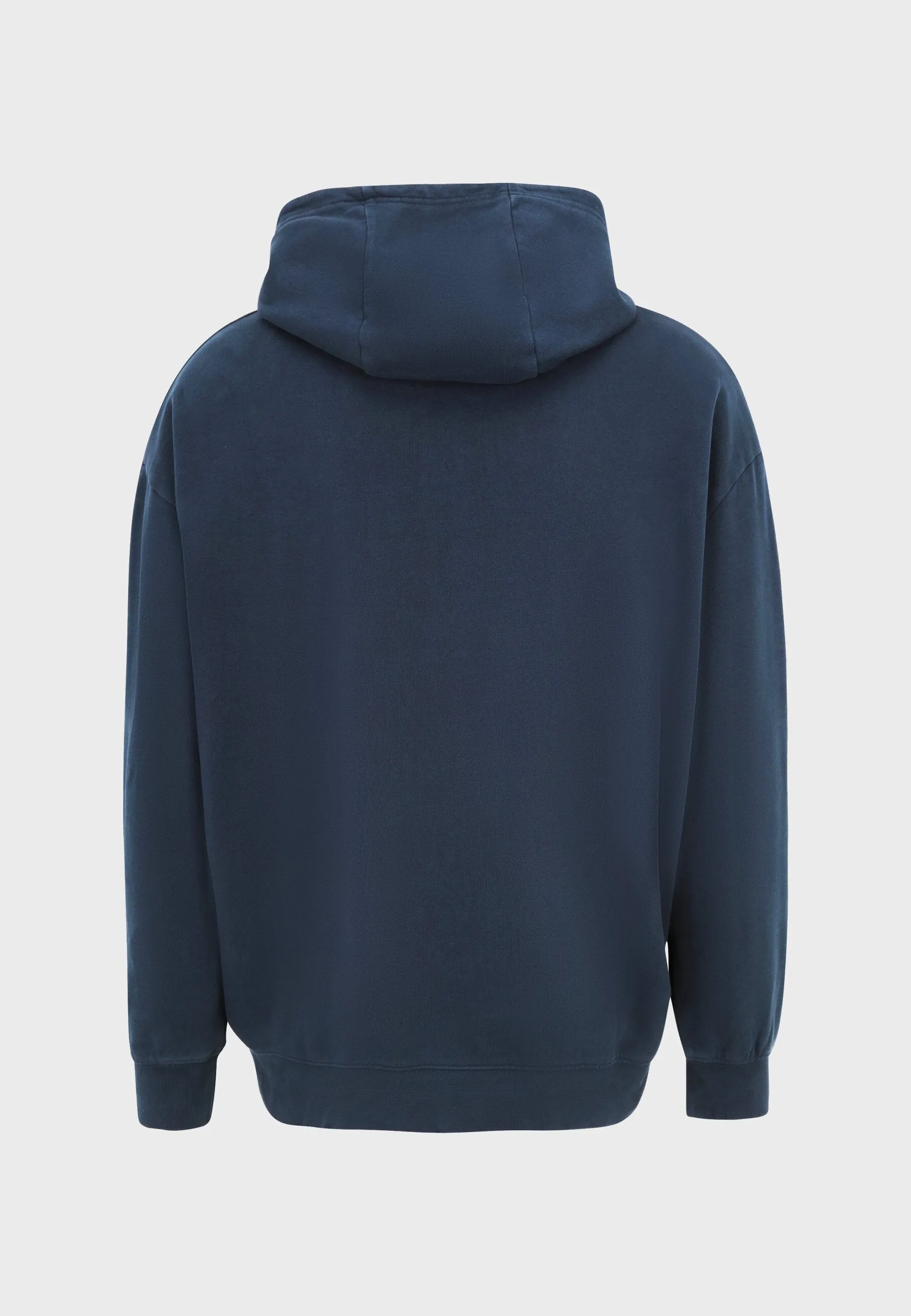 Oversized spectral-reflective Logo Garment Dyed Zipper Navy Blue