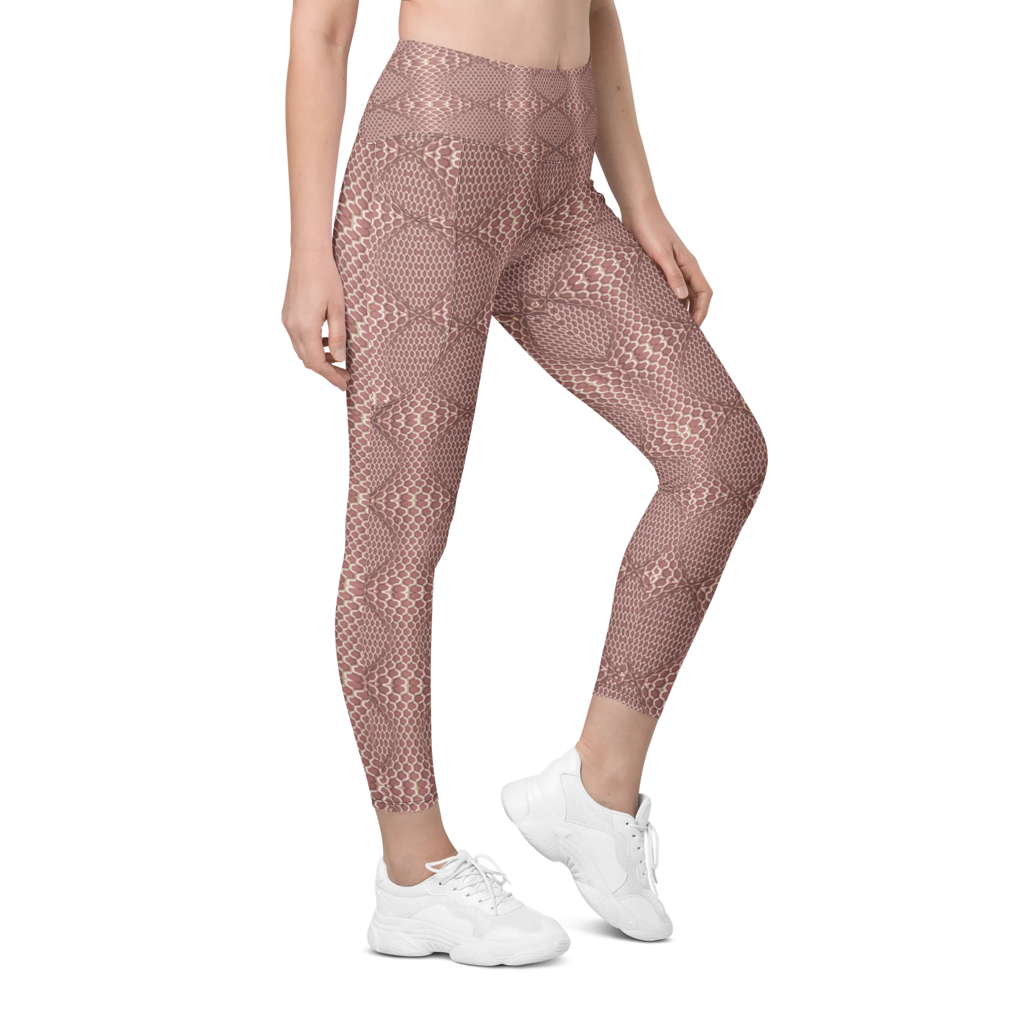 Recursia Illusions Game Leggings With Pockets In Pink