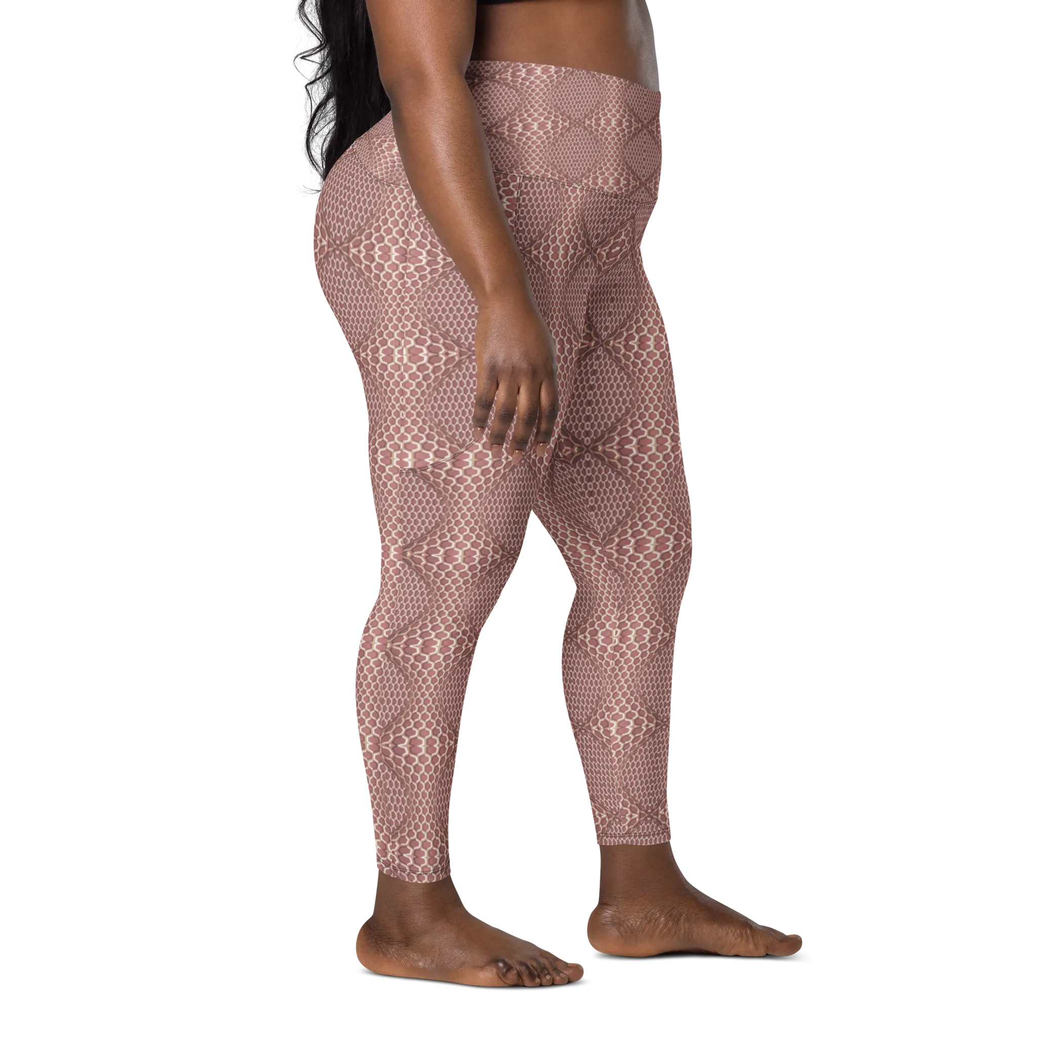 Recursia Illusions Game Leggings With Pockets In Pink