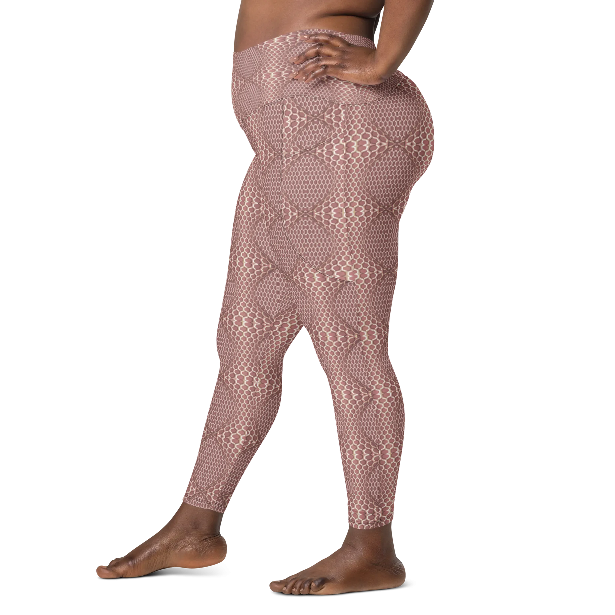 Recursia Illusions Game Leggings With Pockets In Pink