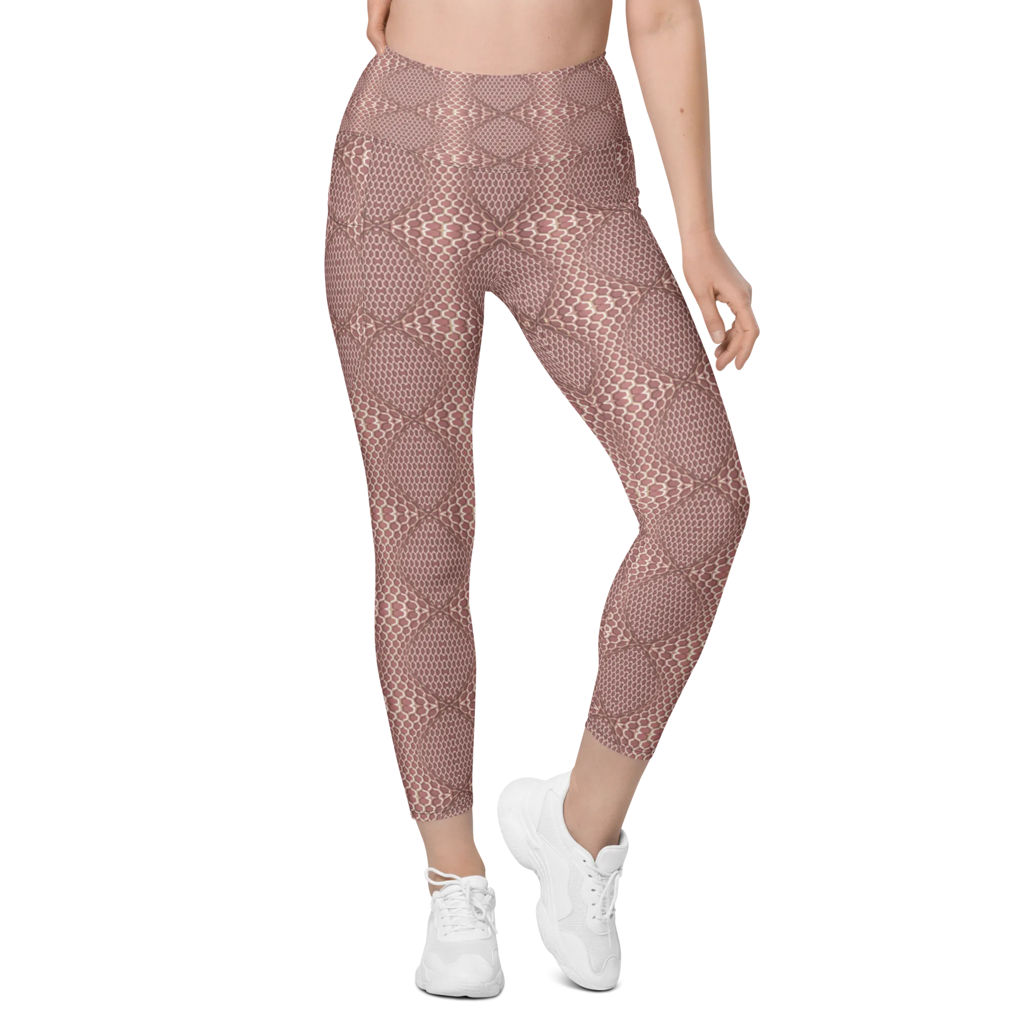 Recursia Illusions Game Leggings With Pockets In Pink