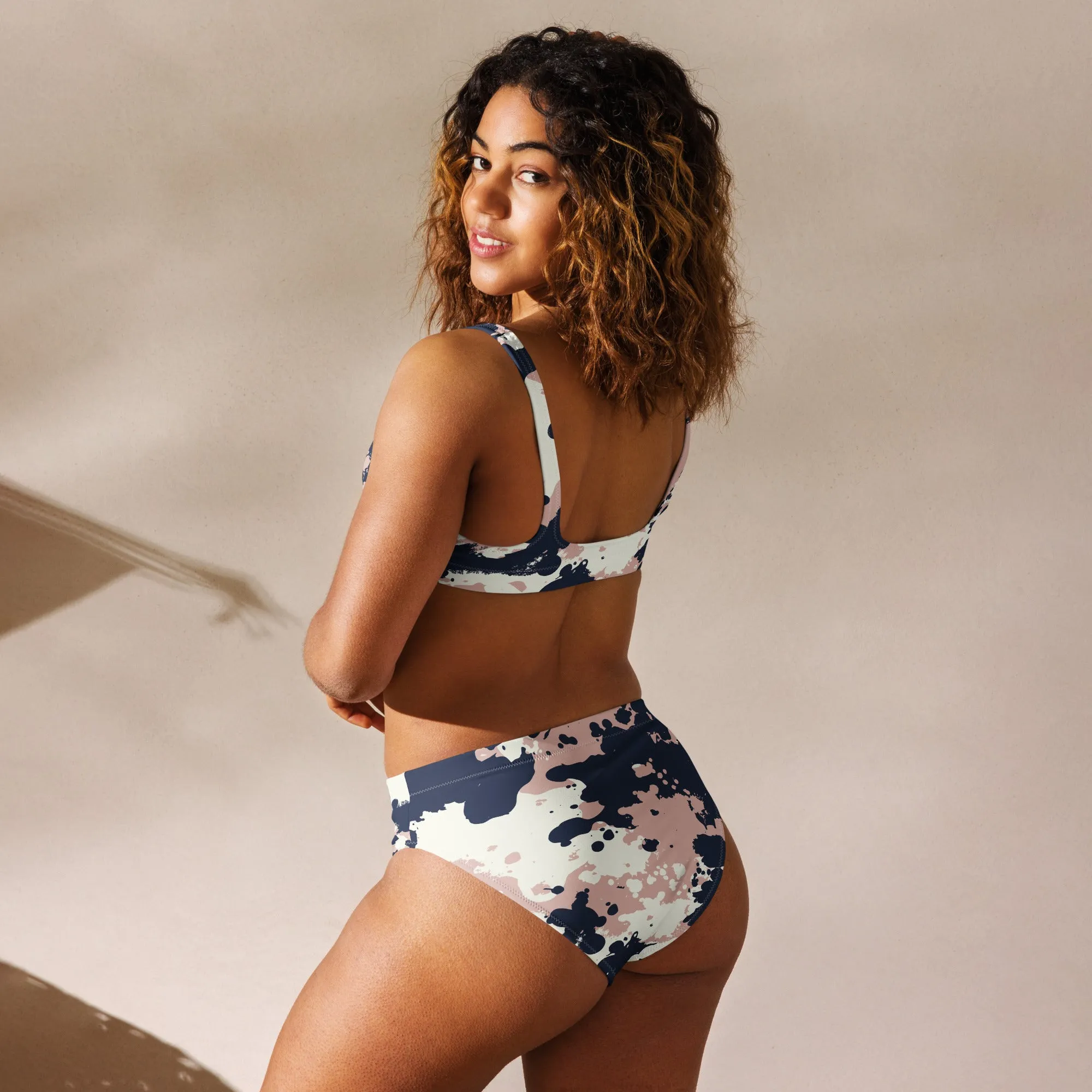 Splattered Recycled high-waisted bikini