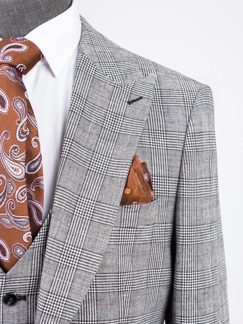 Stone Pure Linen Men Summer Suit