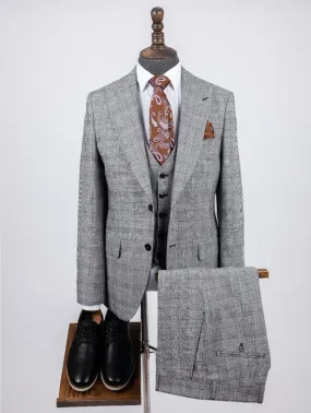 Stone Pure Linen Men Summer Suit