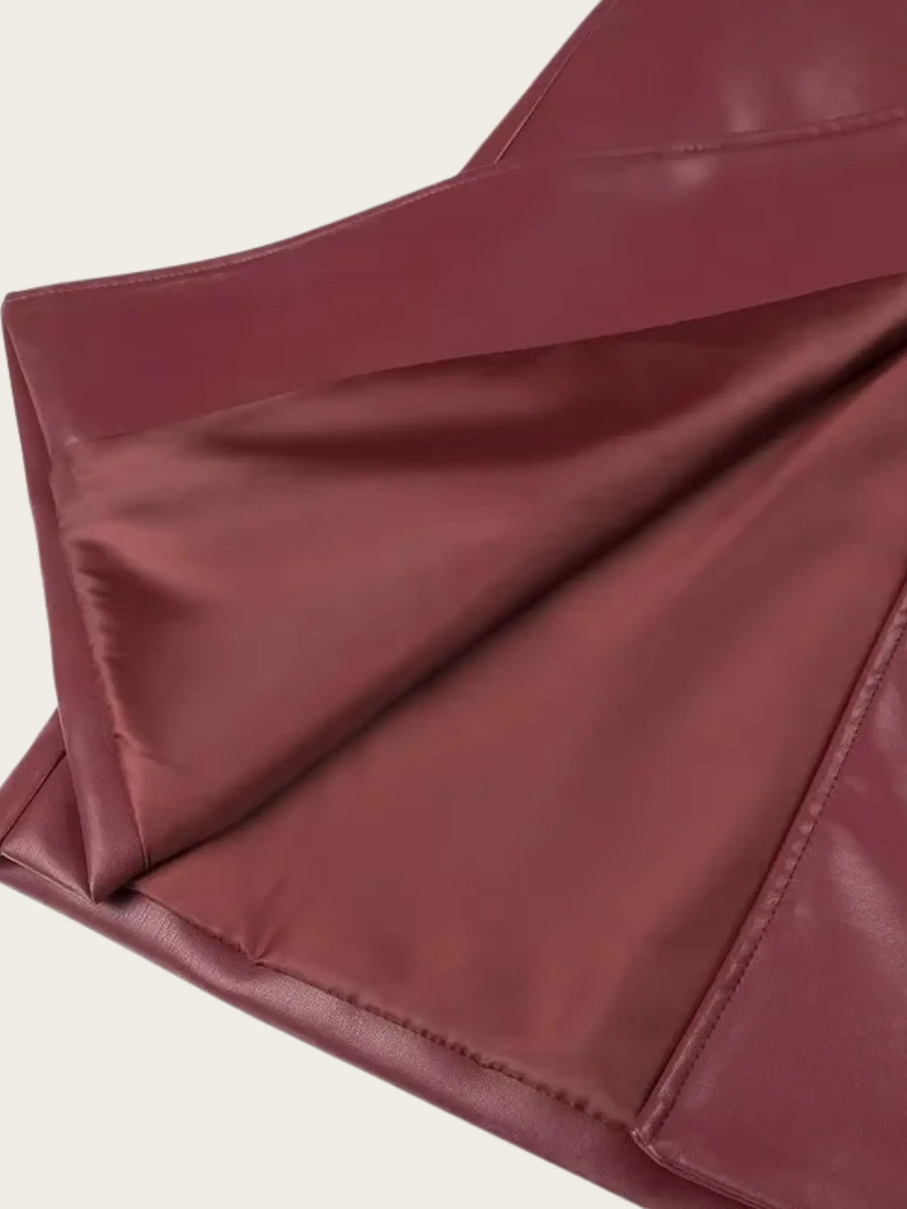 Taelor Faux Leather Trench Coat