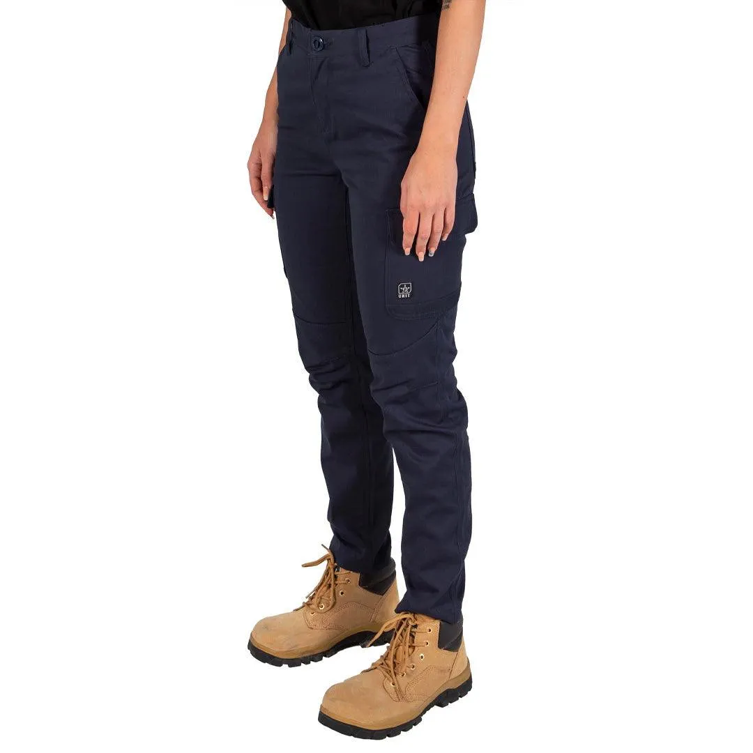 UNIT WOMENS STAPLE CARGO PANTS - NAVY
